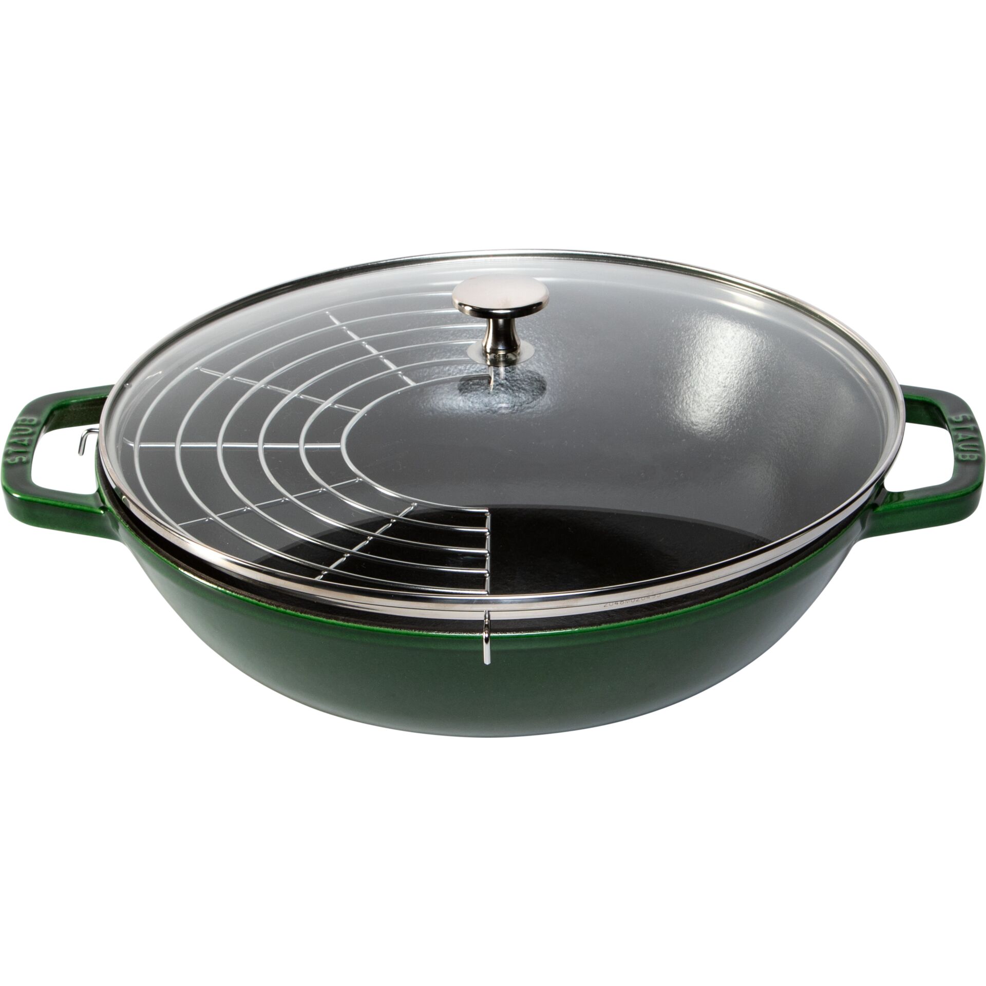 Staub Wok 30 cm mit Deckel  Gusseisen, Basilikum-grün