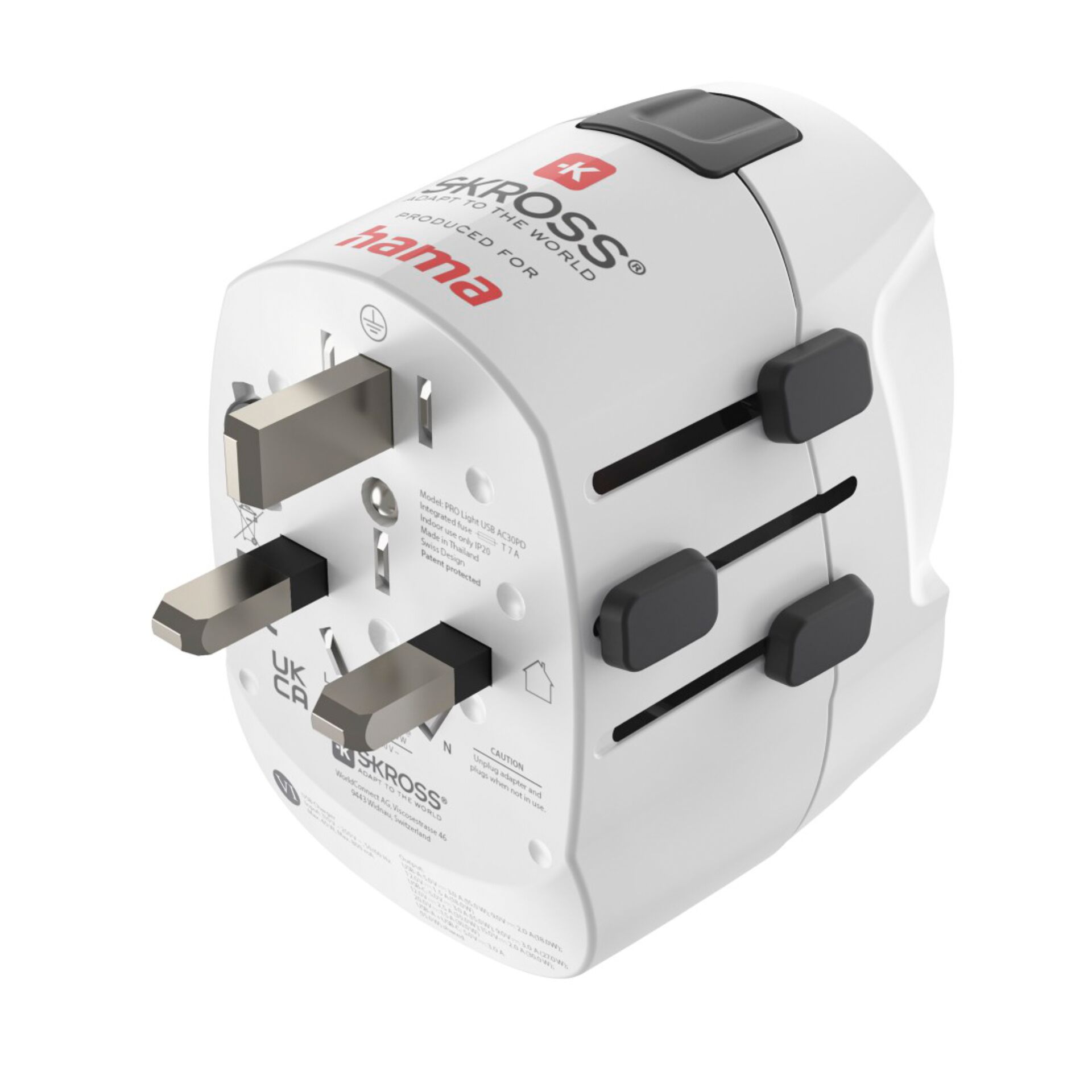 Steckdosenadapter, Mehrfachstecker, UK-EU-Stecker, Kabelsalat, Kompakt