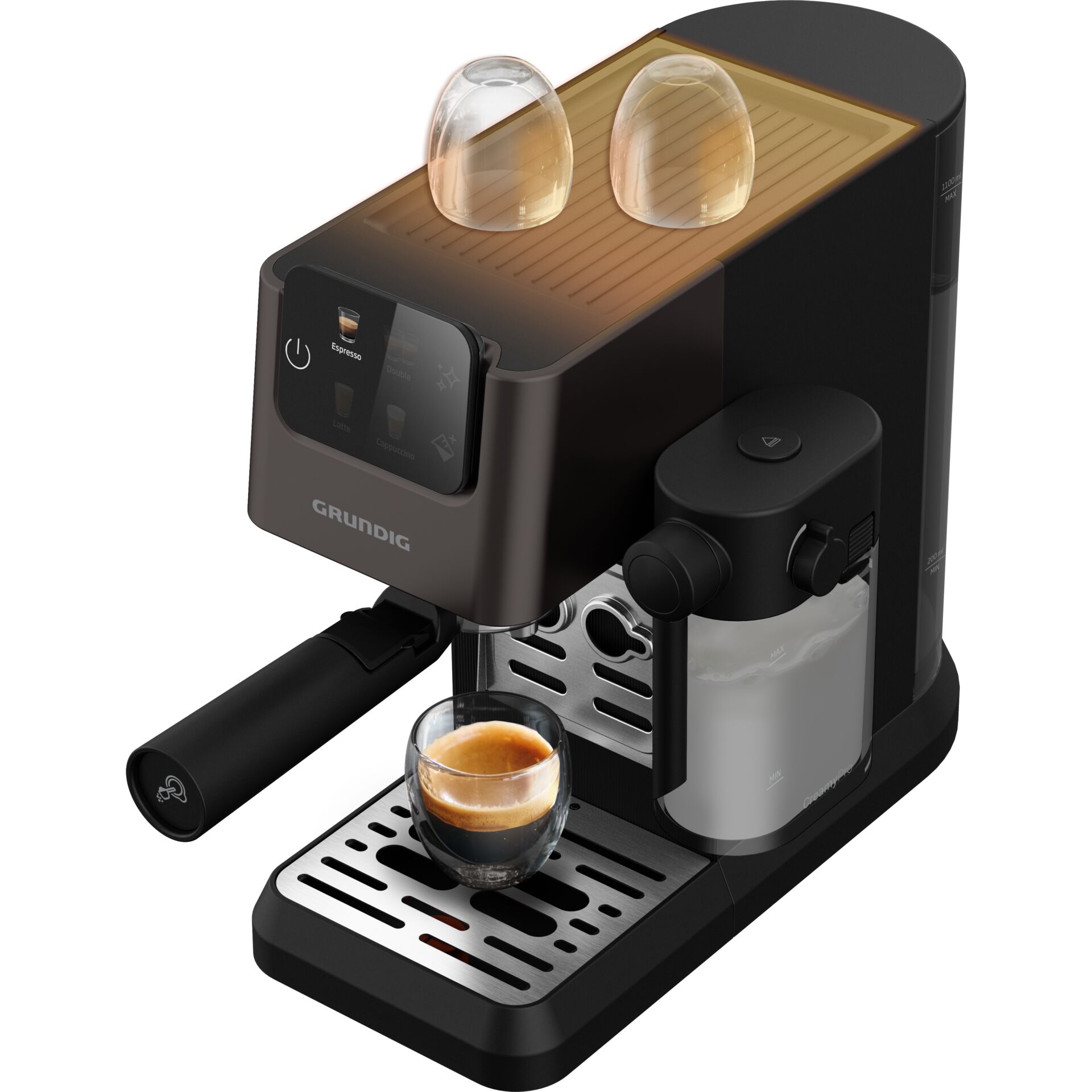 Espresso-Maschine, Kaffeeautomat, Single-Serve, Gebrauchsanleitung, Fallende Tassenhitzung