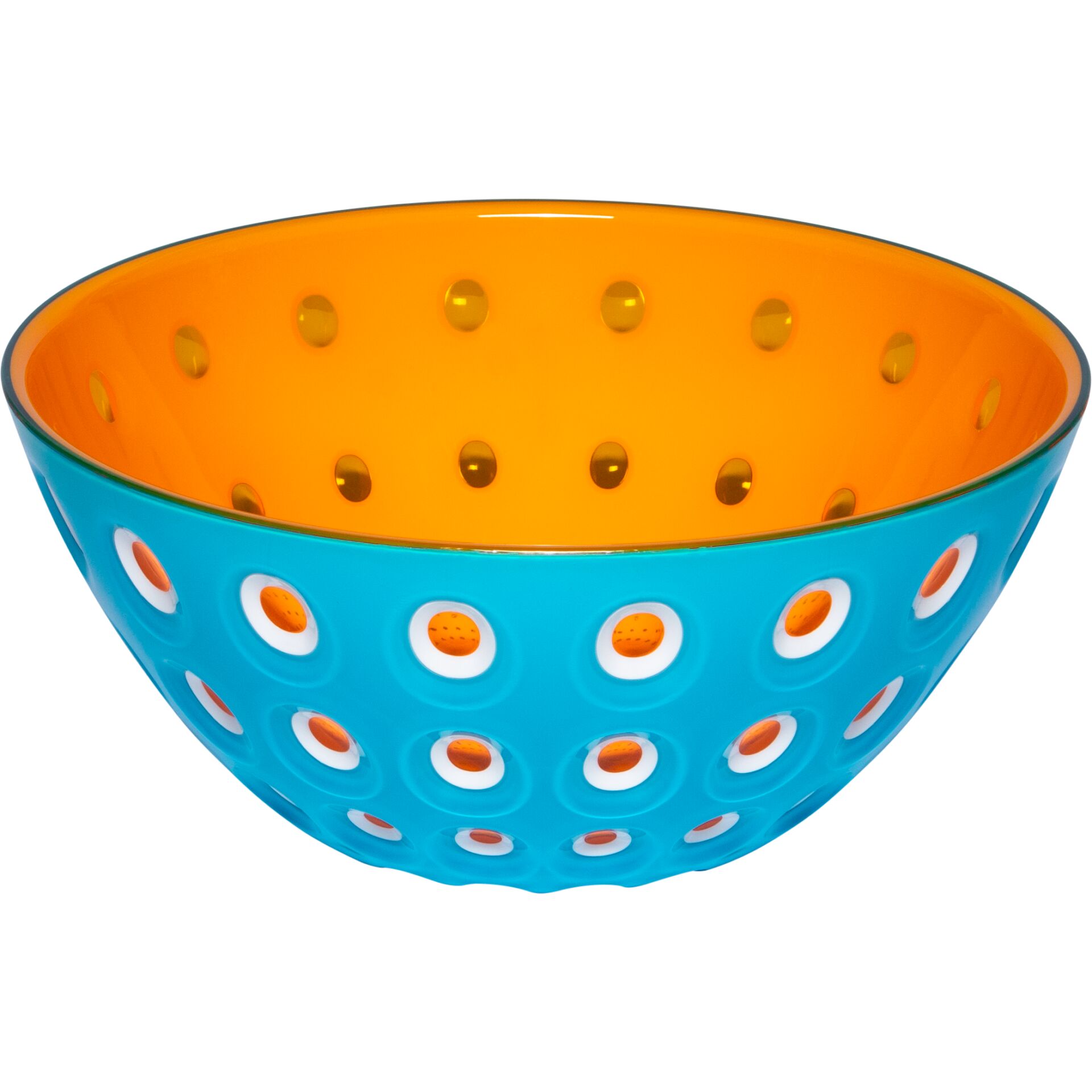 Schüssel, Obstschüssel, Lochmuster, Blau, Orange