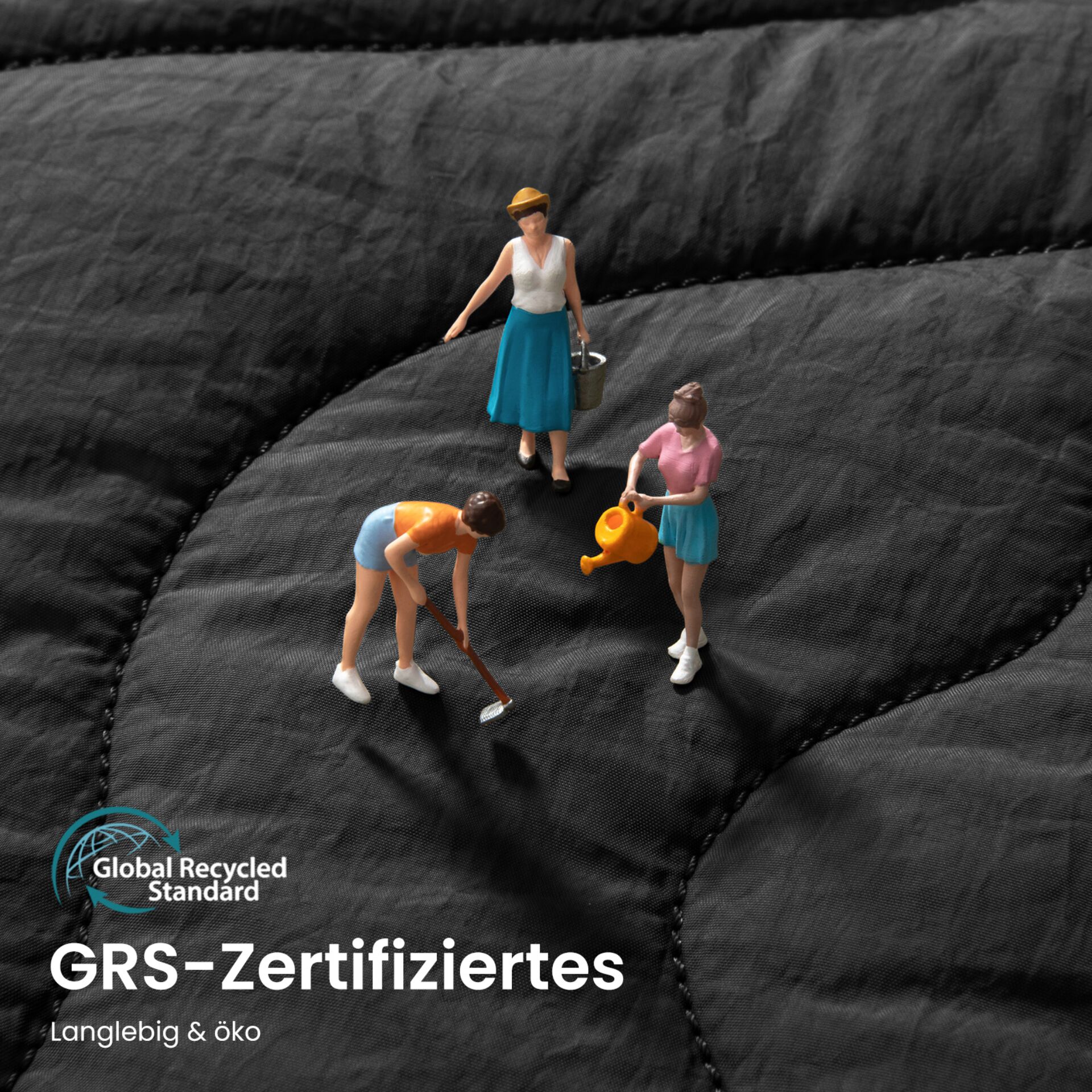 Miniaturfiguren, Personenfiguren, Gartenszene, Gießkanne, Schaufel