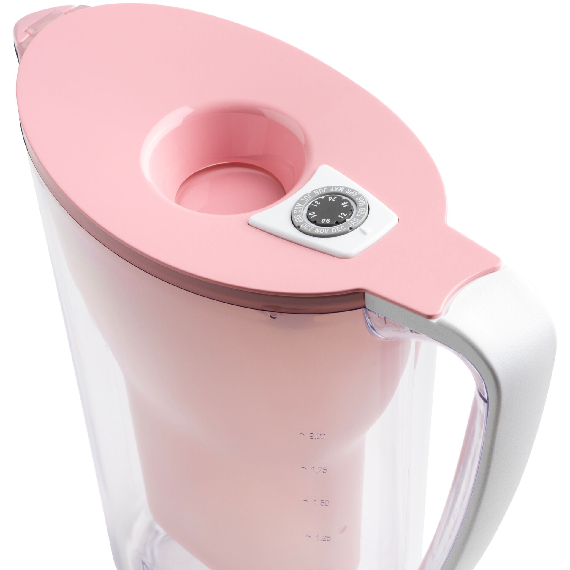 Wasserkanne, Karaffe, Spender, Pouf Pink, Glaskanne