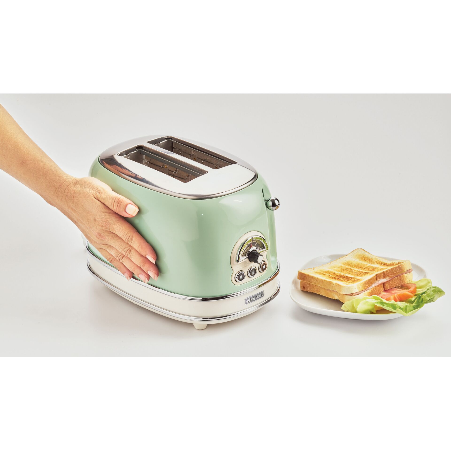 Toaster, Grün, Retro, Zweischlitz, Toast-Bringung