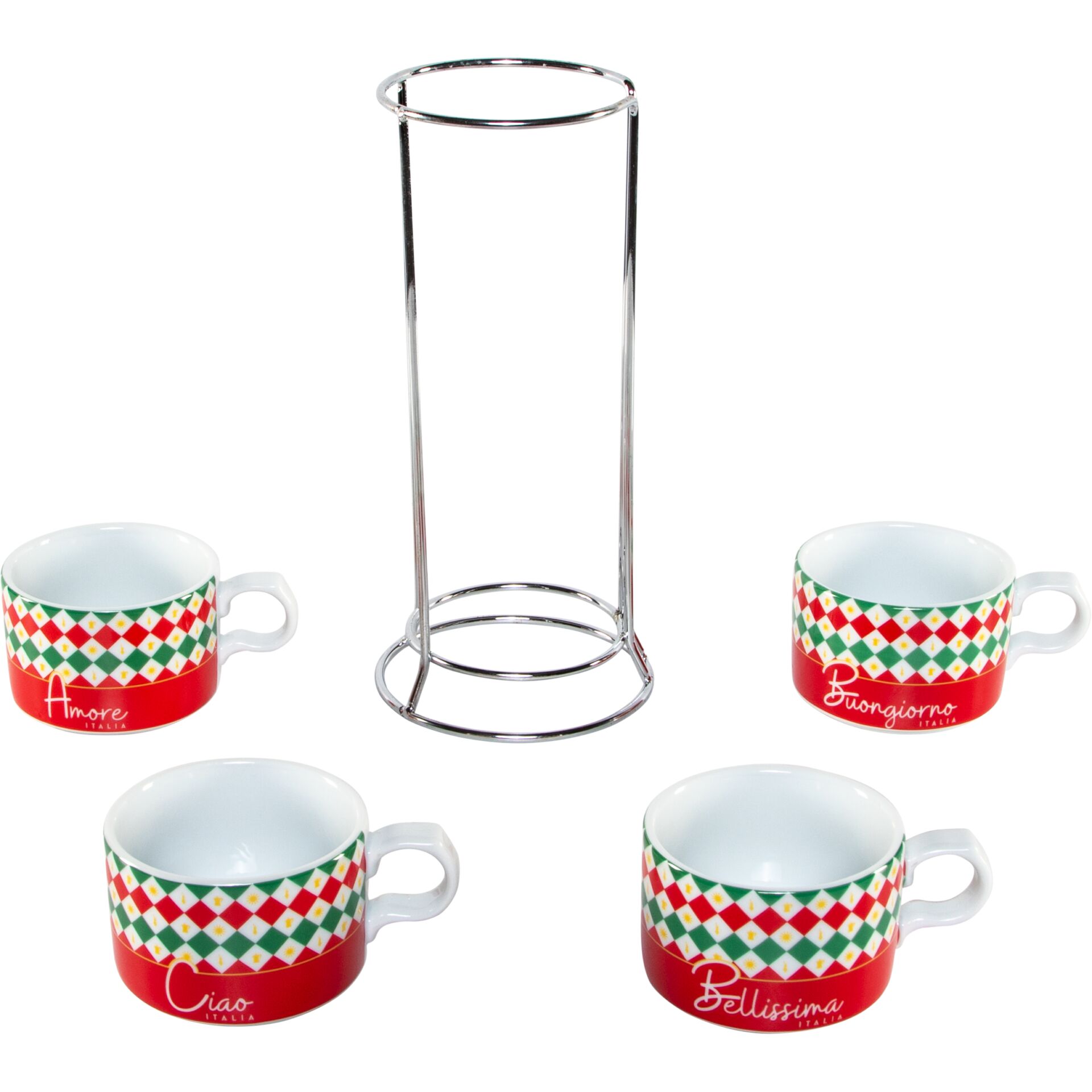 espresso cups, coffee cups, set of 4, ceramic cup, stovetop stand