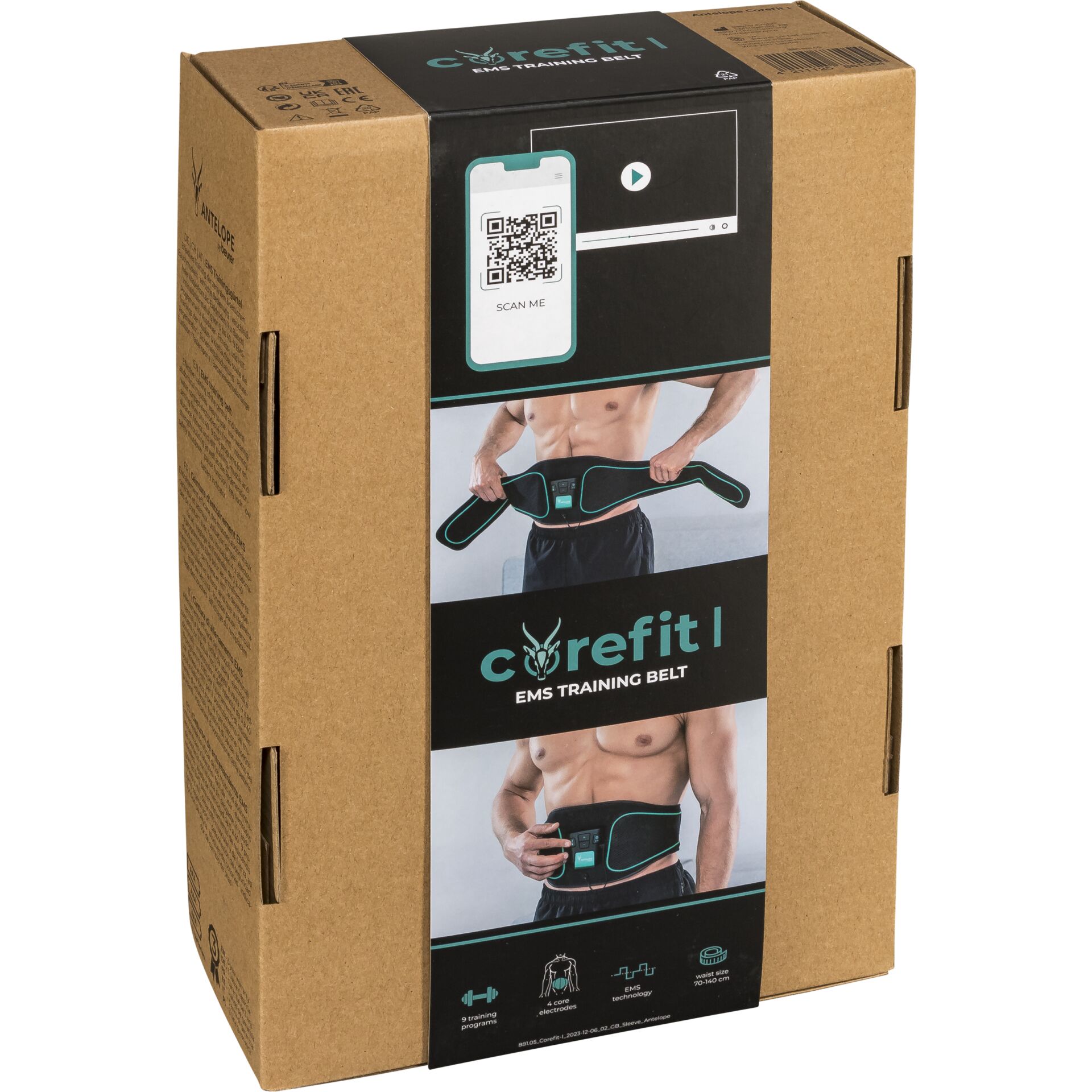 Kiste, Computerausrüstung, Telefon, QR Code, Karton