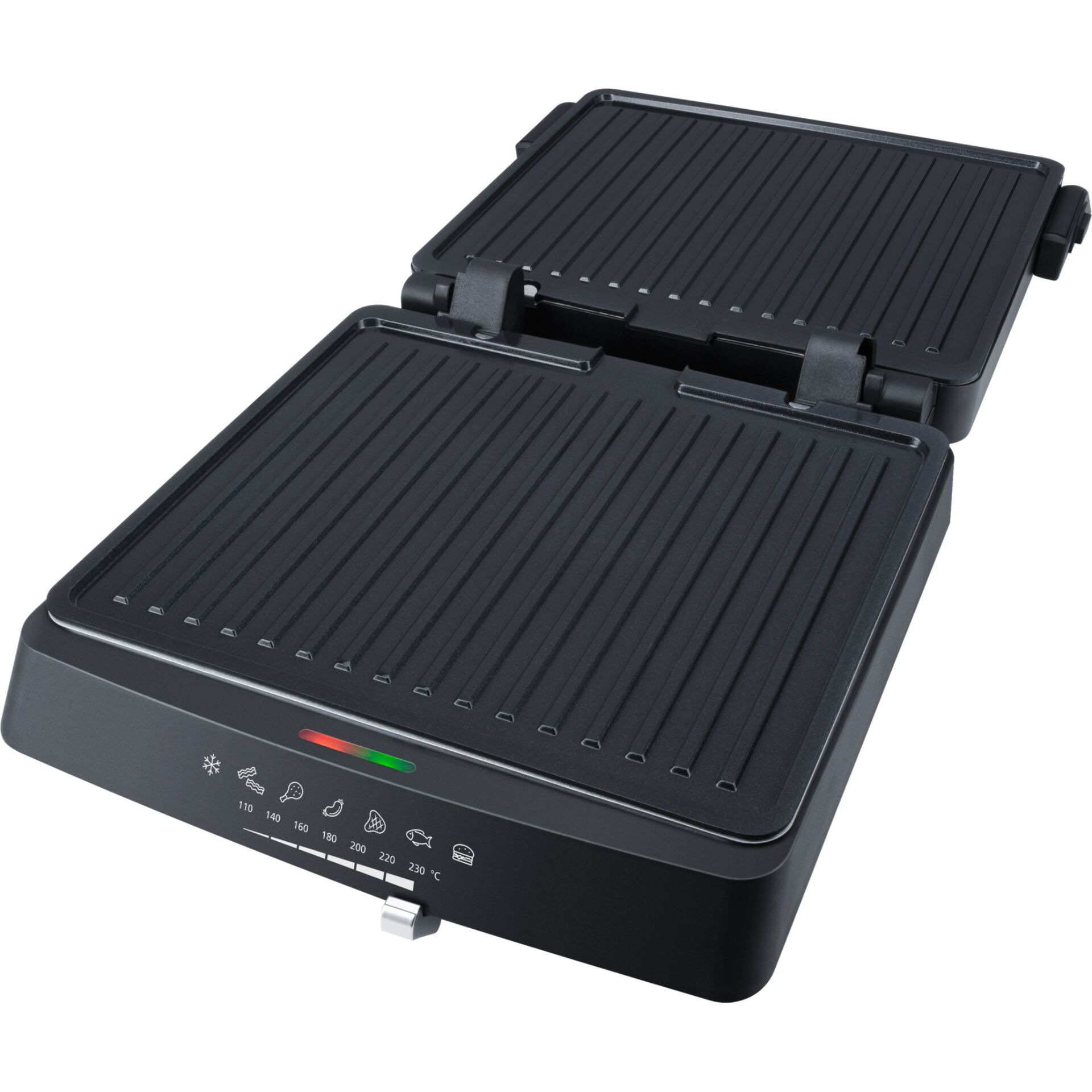 Elektrogrill, Grillplatte, Kochfläche, Temperaturanzeige, Lichtsignal