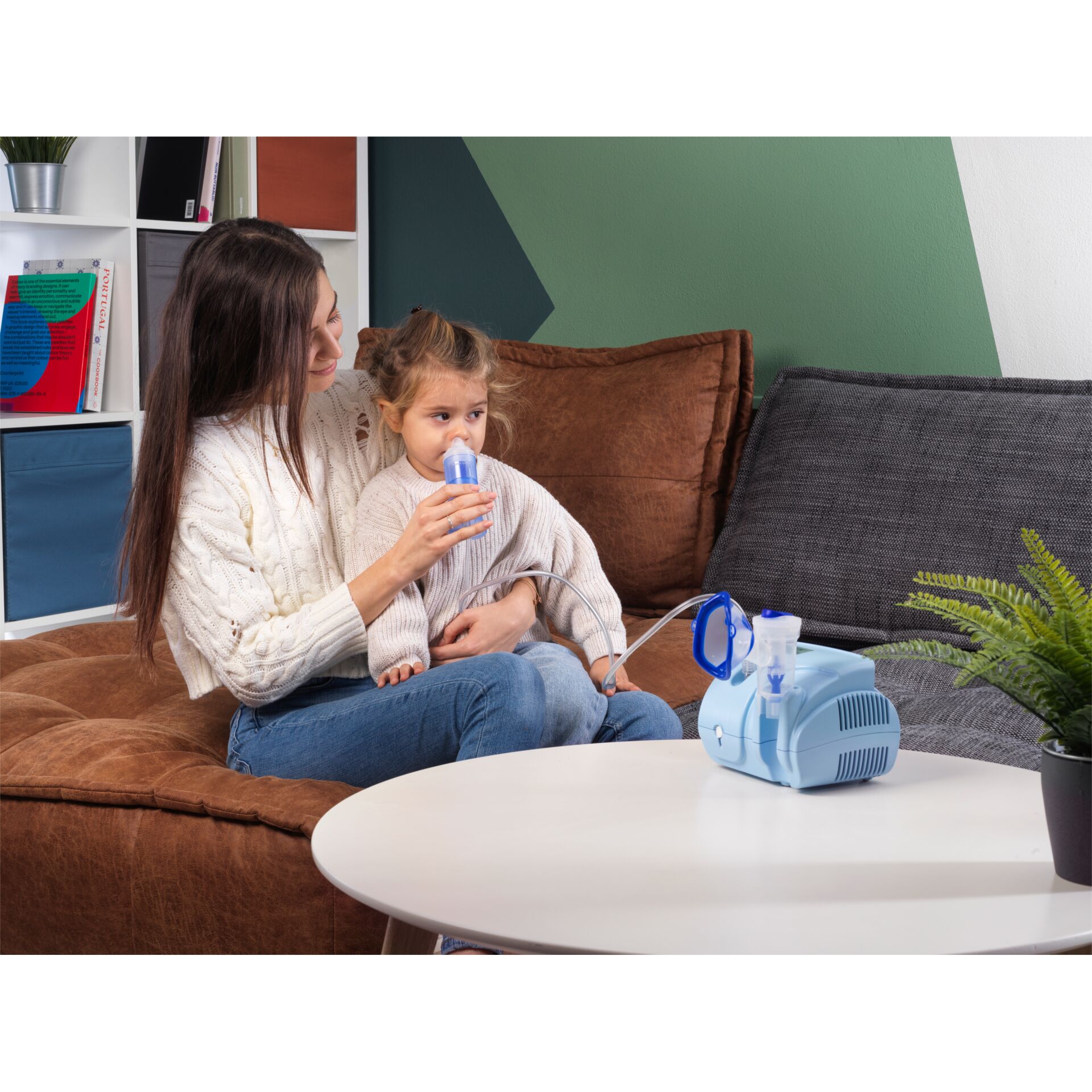Kompaktrosaer, Inhalator, Kabeltrom, Sitzsofa, Wohnzimmerbewohner