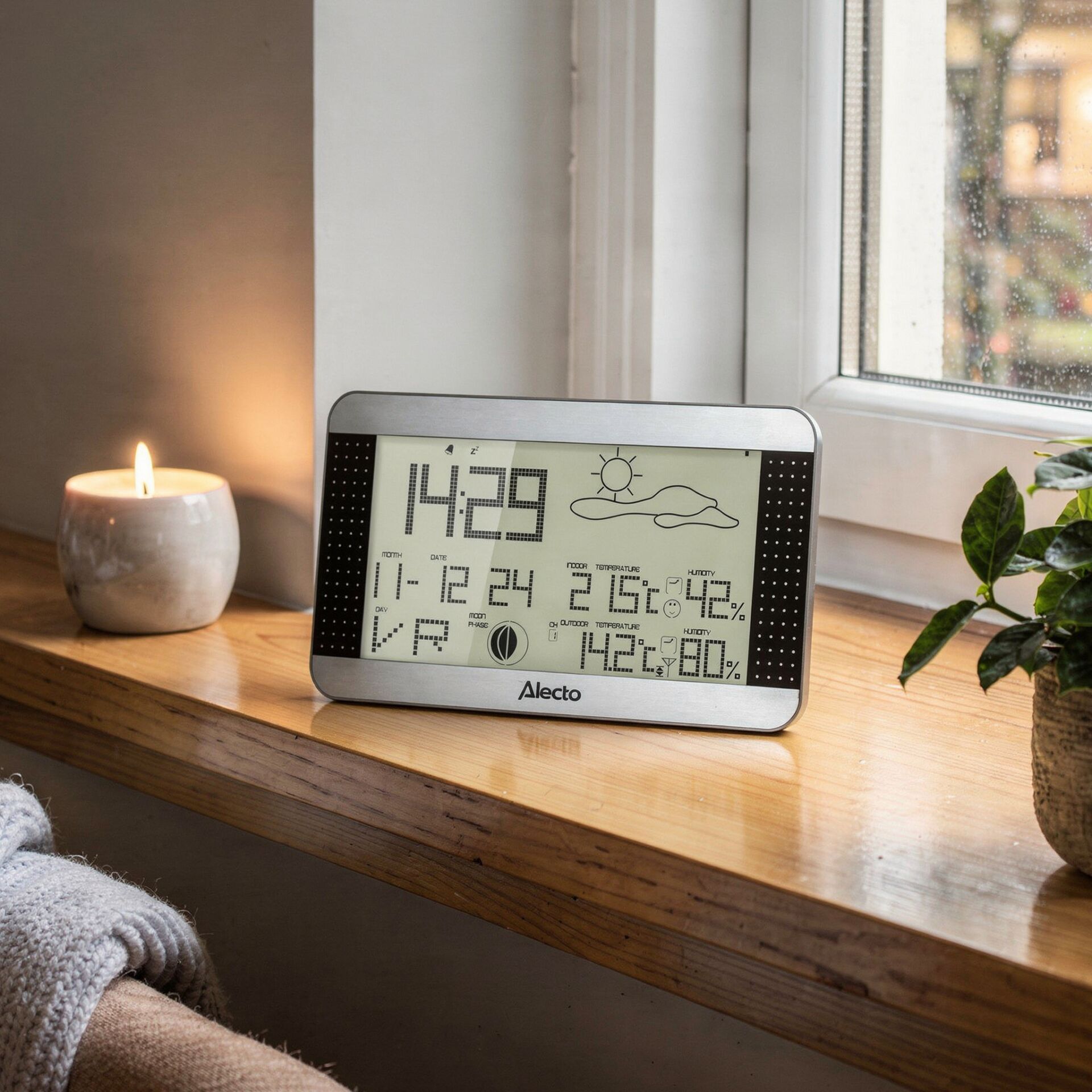 digitaluhr, wecker, LCD-anzeige, tischuhr, Alecto marke