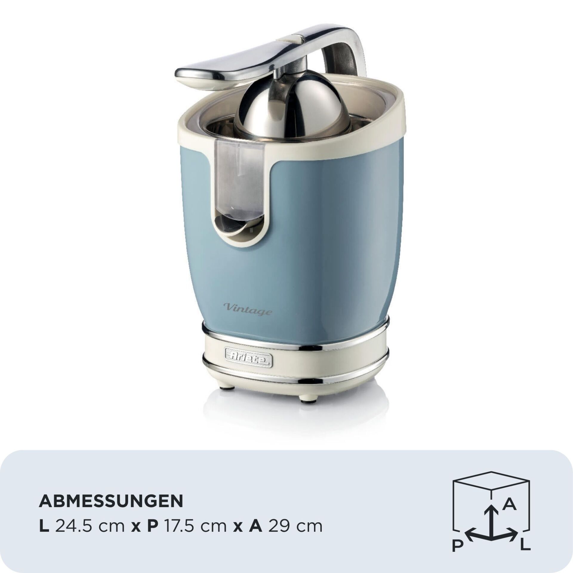Sodastream, Zitruspresse, Kaltpressen, Metallic, Vintage blau