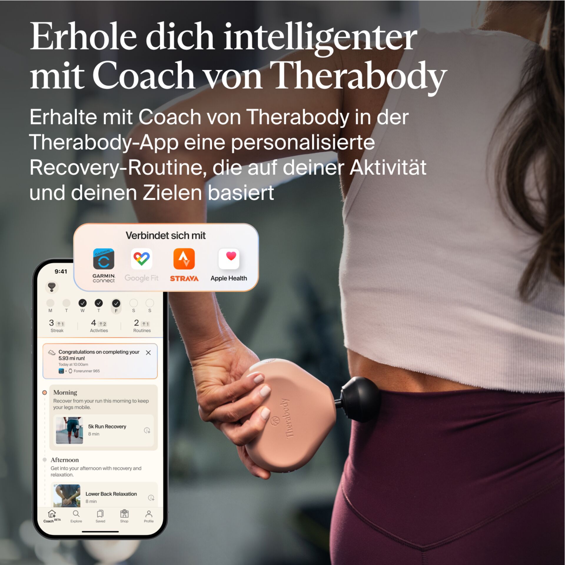 fitness, recovery, massage, gerät, pink