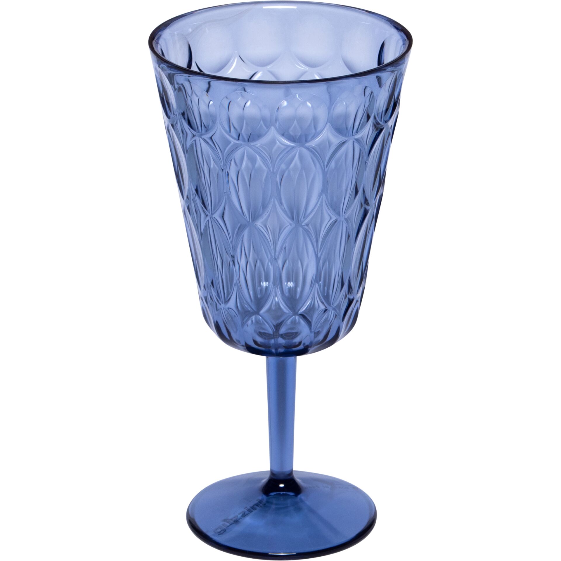 Glas, Weinglas, Blau, facettierte Muster, Stielglas
