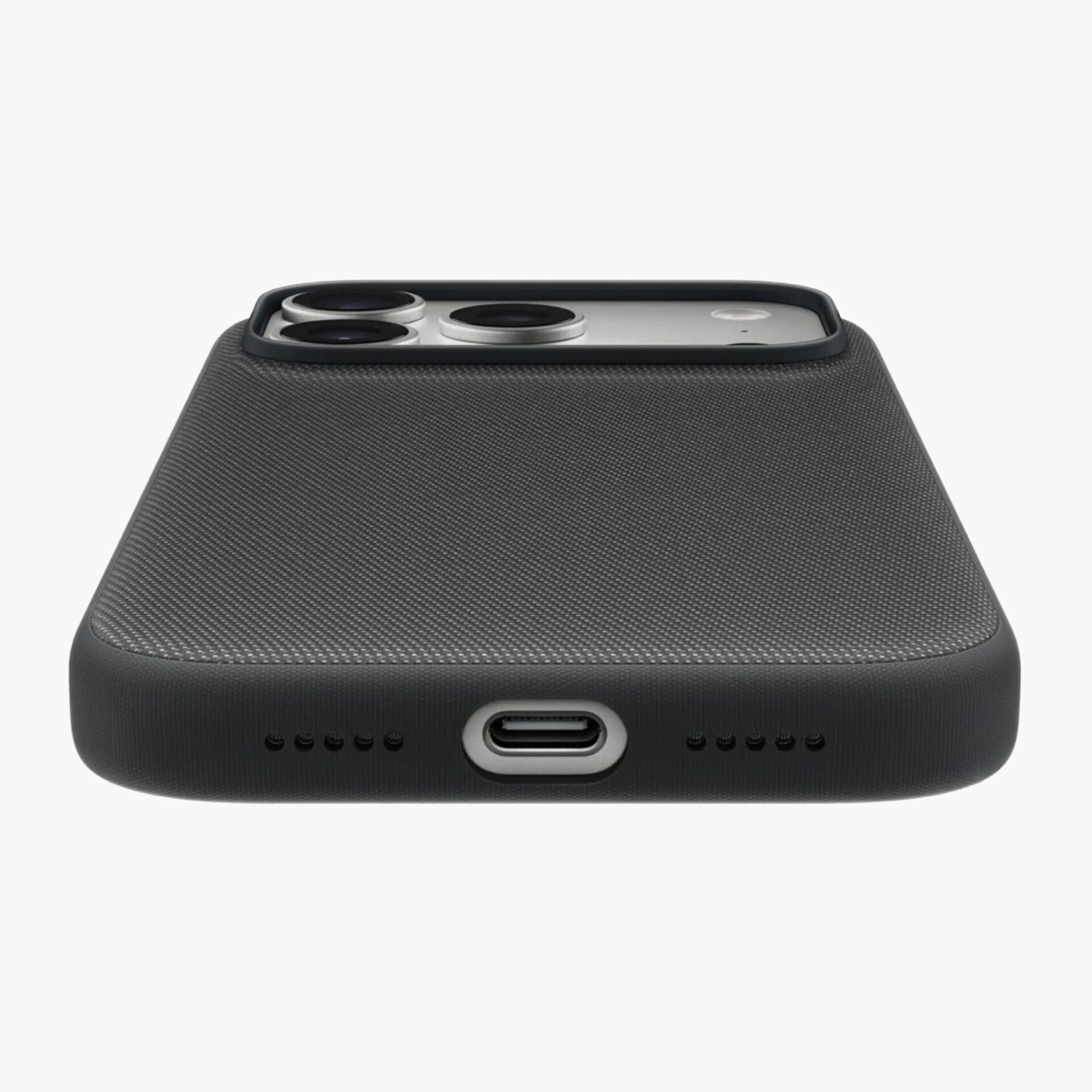 Handyhülle, Schwarz, Textur, Kameraausschnitt, USB-C-Port