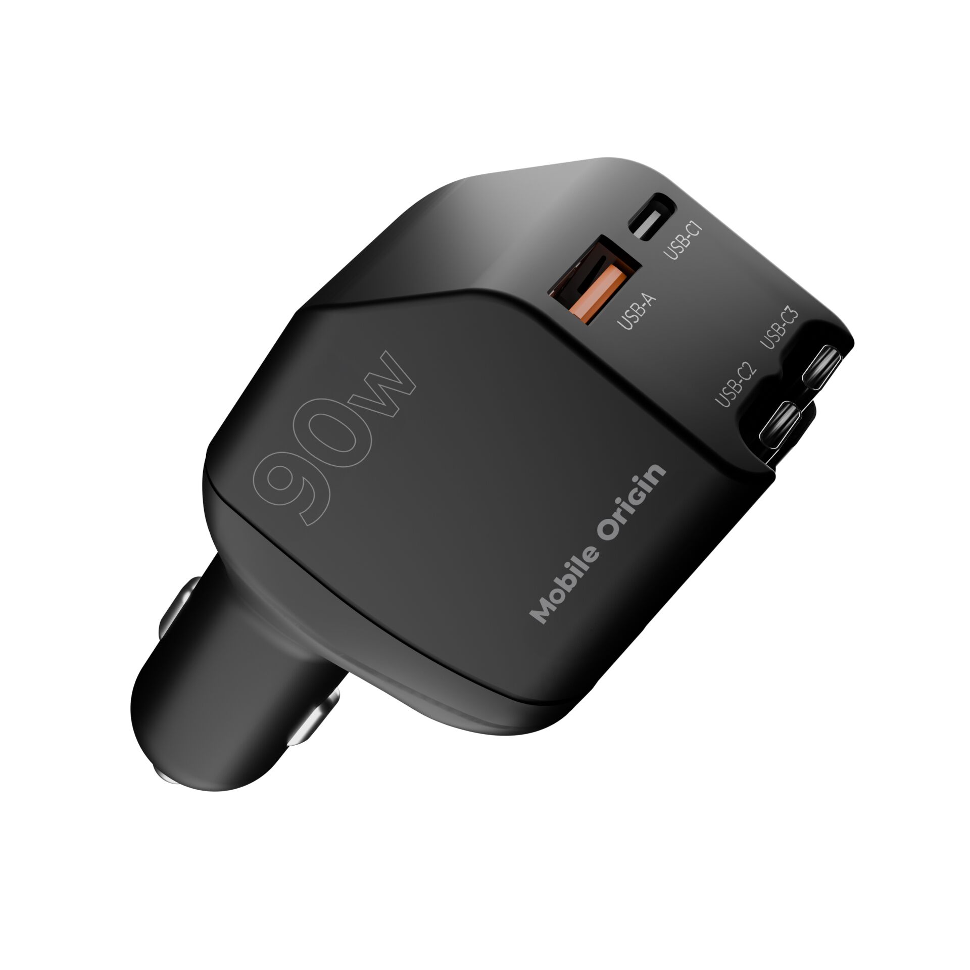 USB-C adapter, Kfz-Ladegerät, USB-A, USB-C, 90W Ladegerät