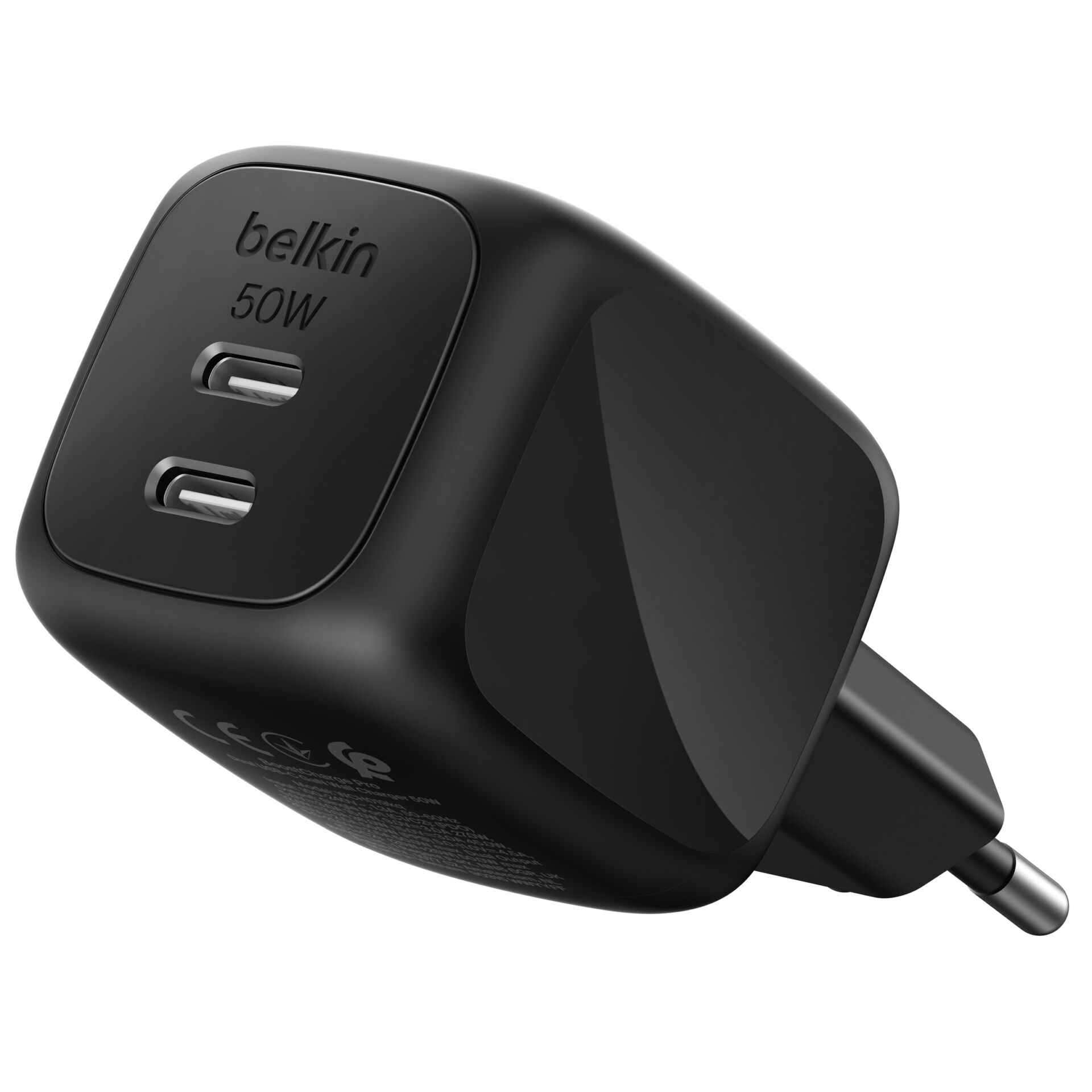 Belkin Ladegerät Dual USB-C 50W  PD + PPS ,schwarz     WCH019kqBK