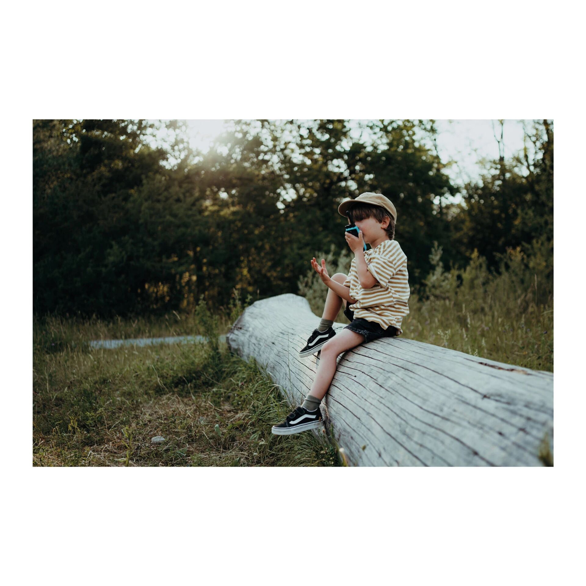 Sitzend, Fotografieren, Portrait, Holz, Hosen