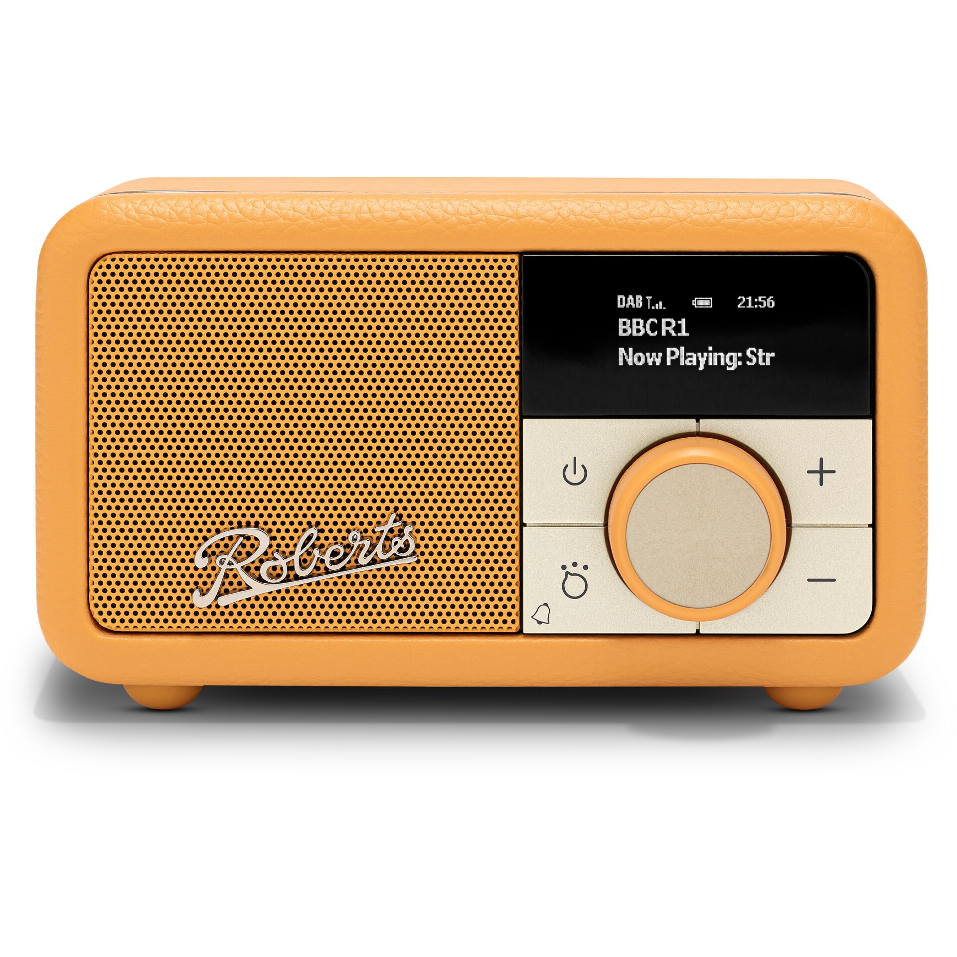 radio, portabel, orange, lautsprecher, digitalanzeige