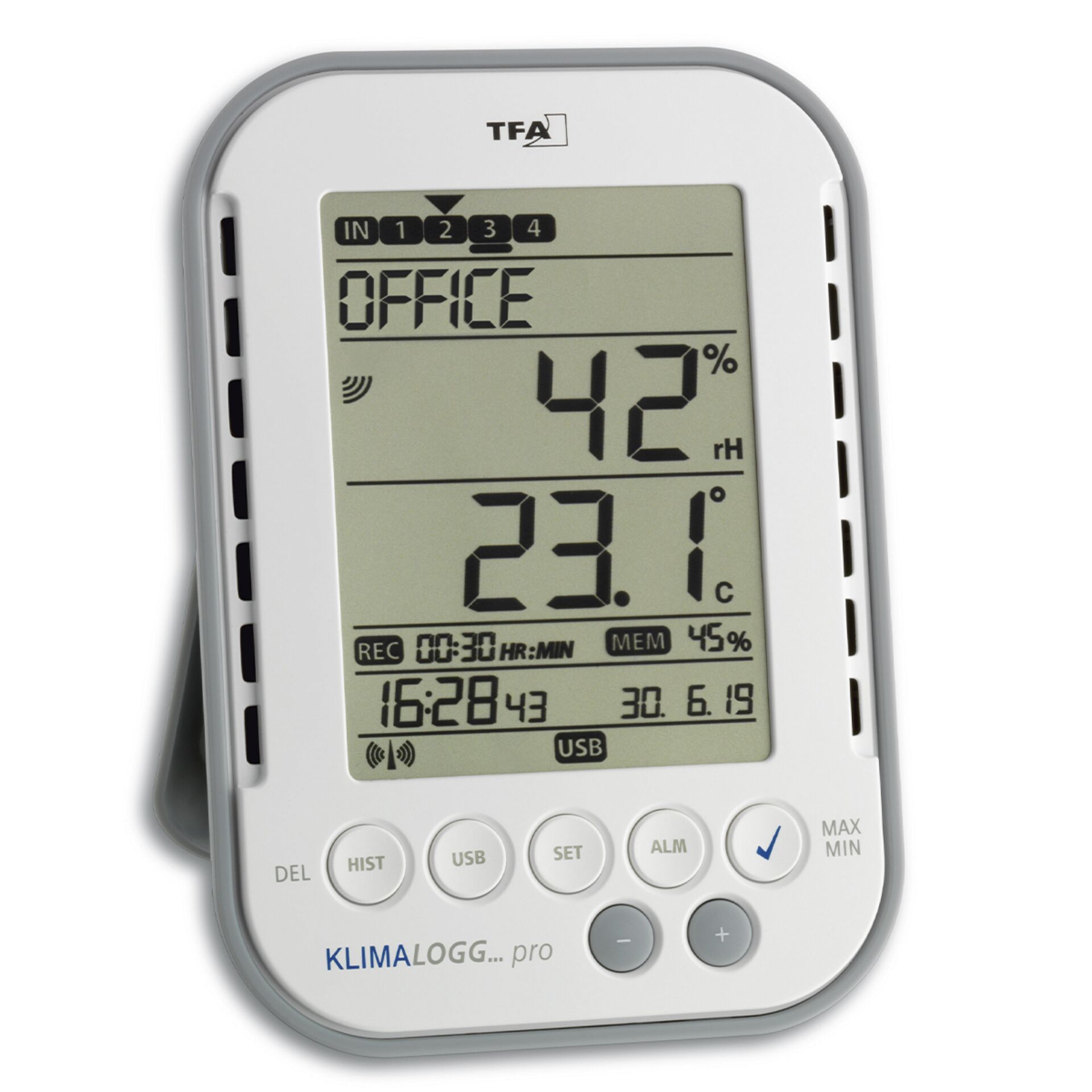 TFA 30.3039 K KLIMALOGG Pro Profi Thermo Hygrometer Bildschirm, Computer-Hardware, Computerausrüstung, Überwachen, Handy