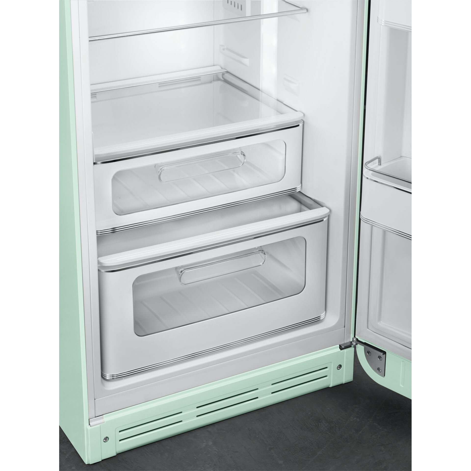 kühlschrank, unterbau-kühlschrank, leer, glasregal, türenbildrand