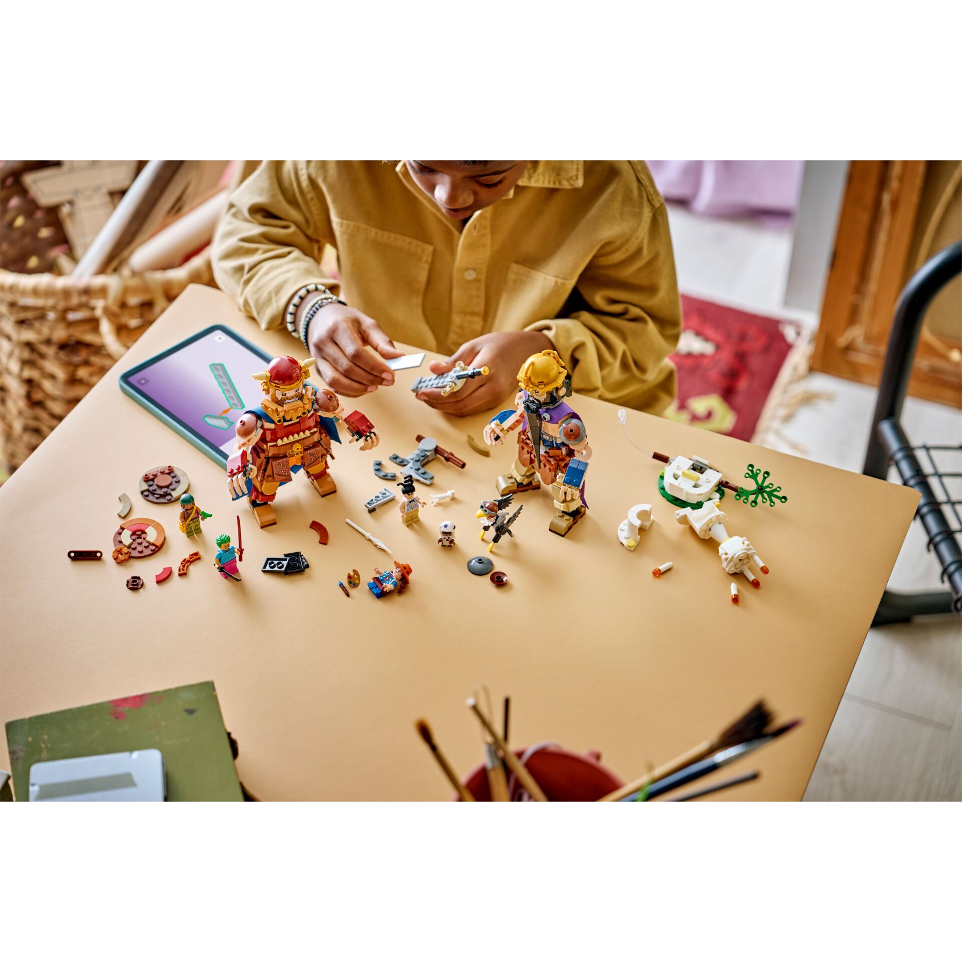 lego, konstruktion, minifiguren, tisch, bausteine