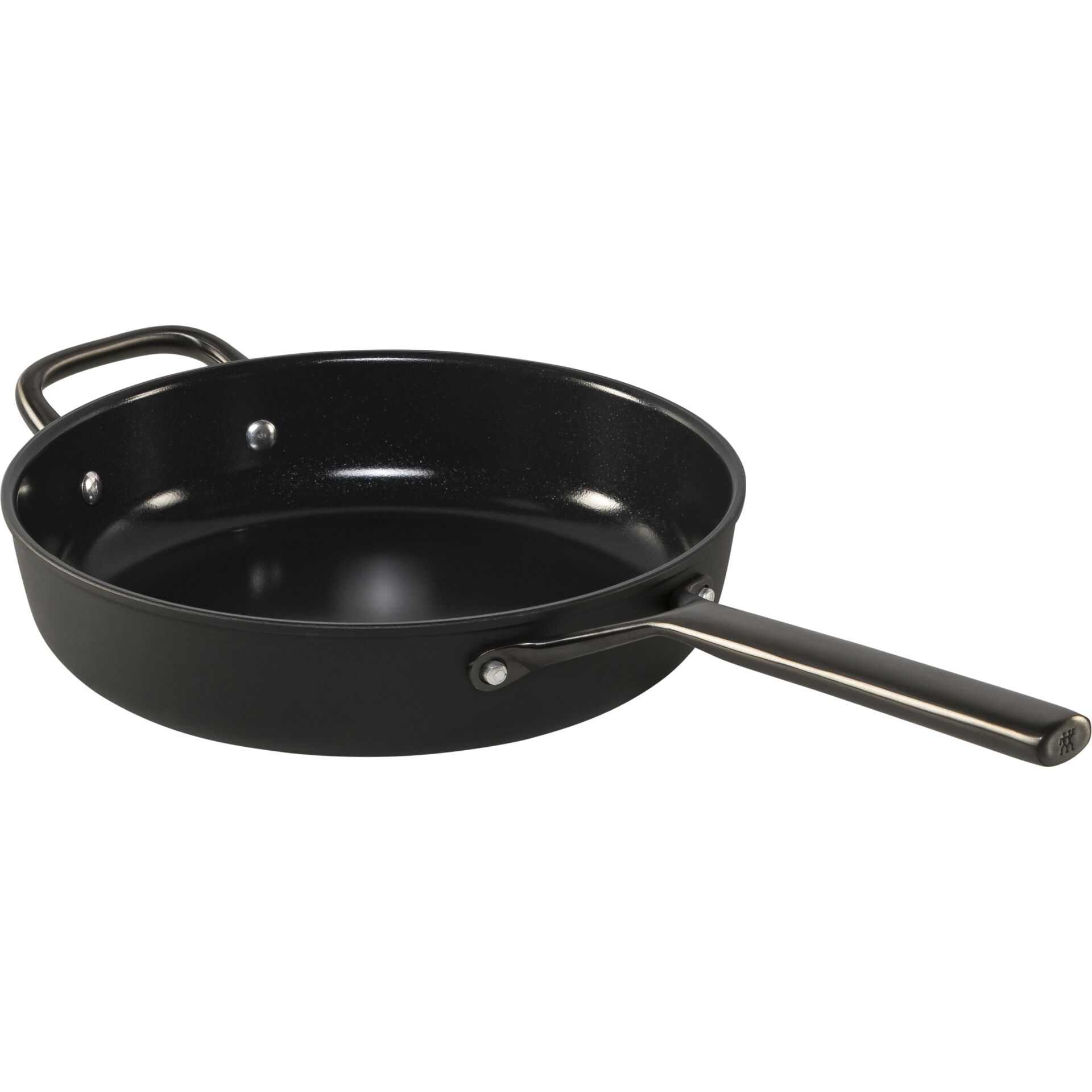 Bratpfanne, Antihaft, Schmorpfanne, Edelstahlgriff, Schwarze Pfanne