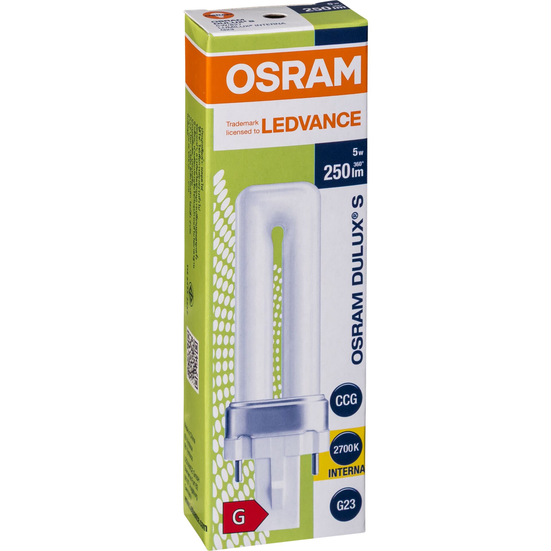 Osram DULUX S Energiesparlampe  5W/827 G23 FS1