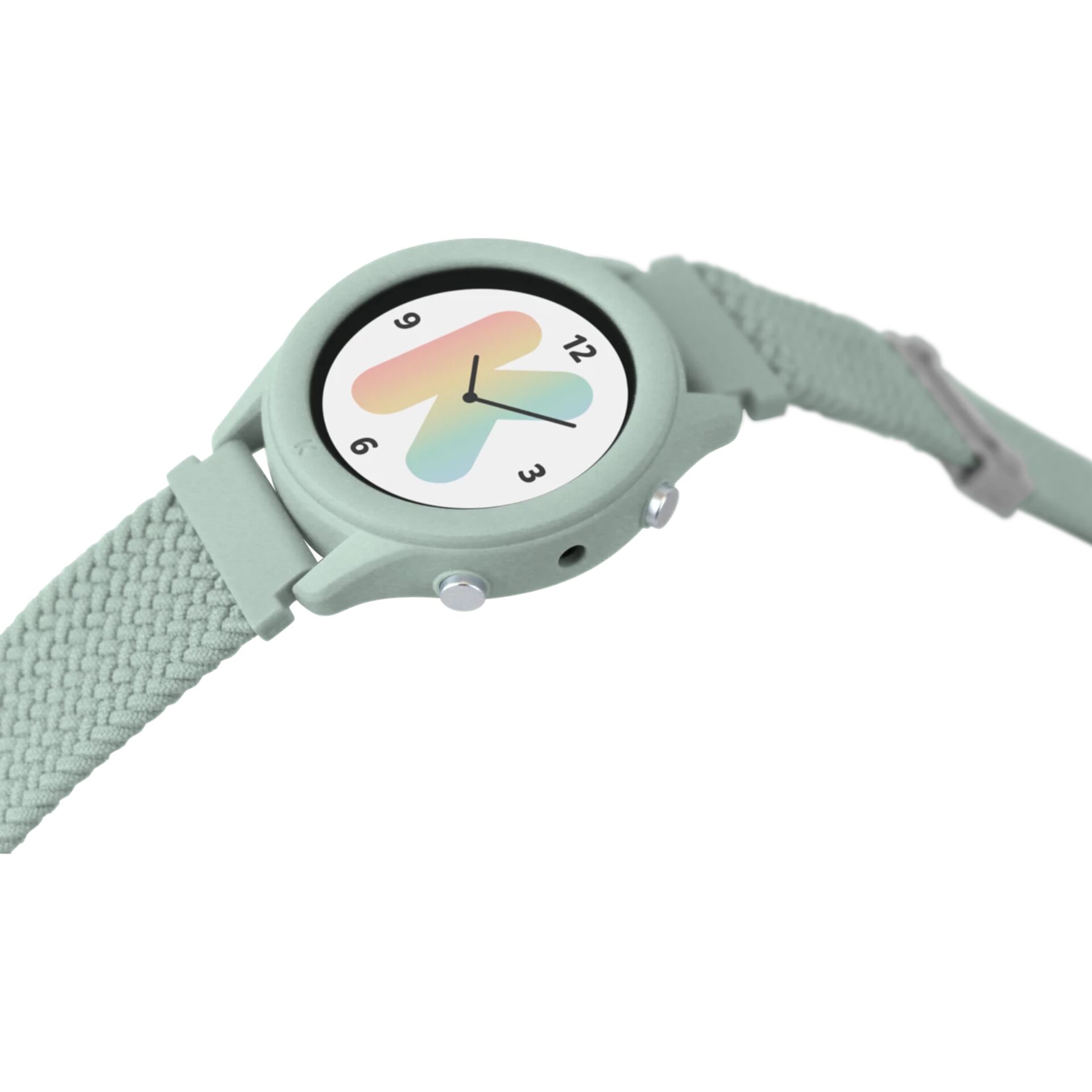 Uhr, analog, grün, Kunststoff, Mesh-Band