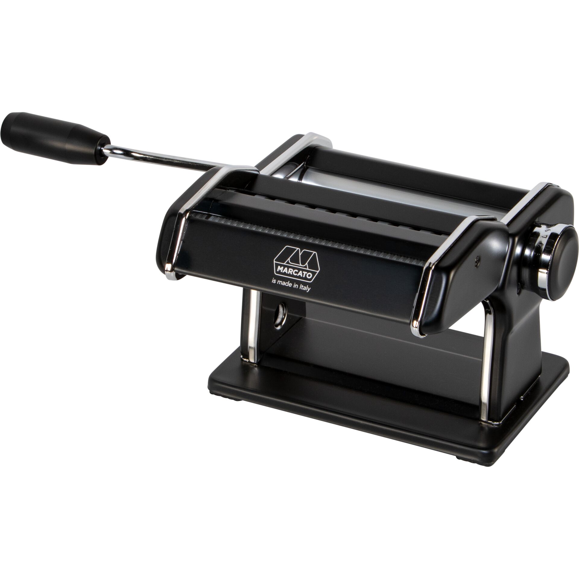 pasta maker, manueller Nudelteiger, schwarzes Gerät, Küchenwerkzeug, italienisch hergestellt