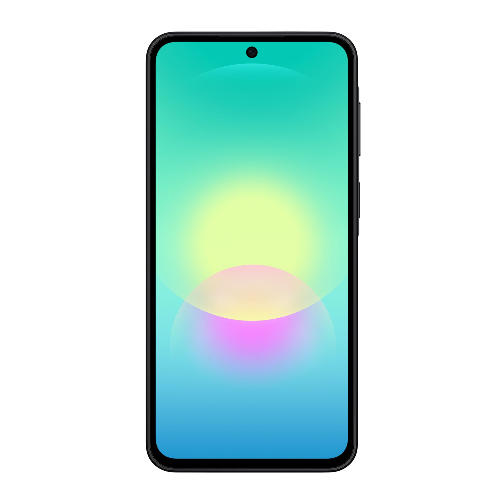 smartphone, black frame, front camera, gradient wallpaper, touchscreen