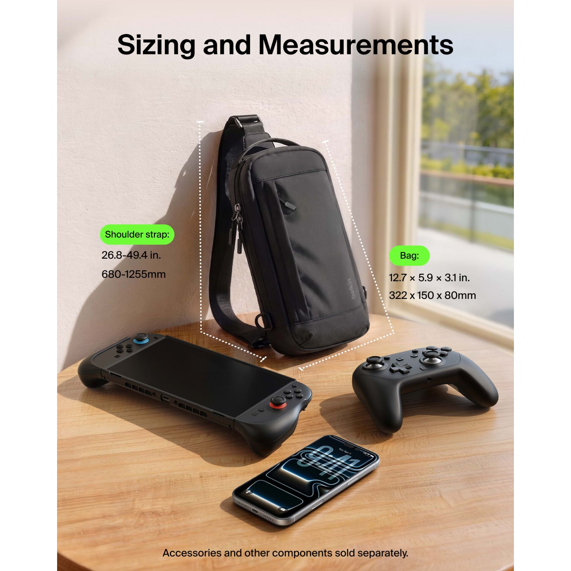 Tragetasche, Slingtasche, Handyhüllehalter, Gaming-Controller, Zubehör