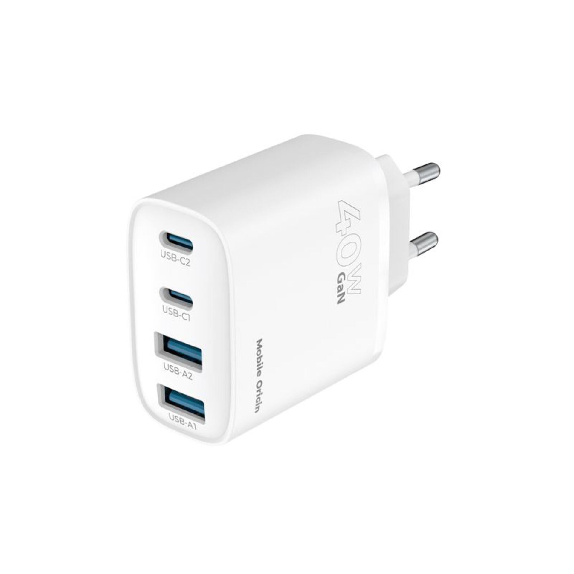 USB-Ladegerät, USB-C-Anschlüsse, Multiport-Ladegerät, Weiß, EU-Stecker