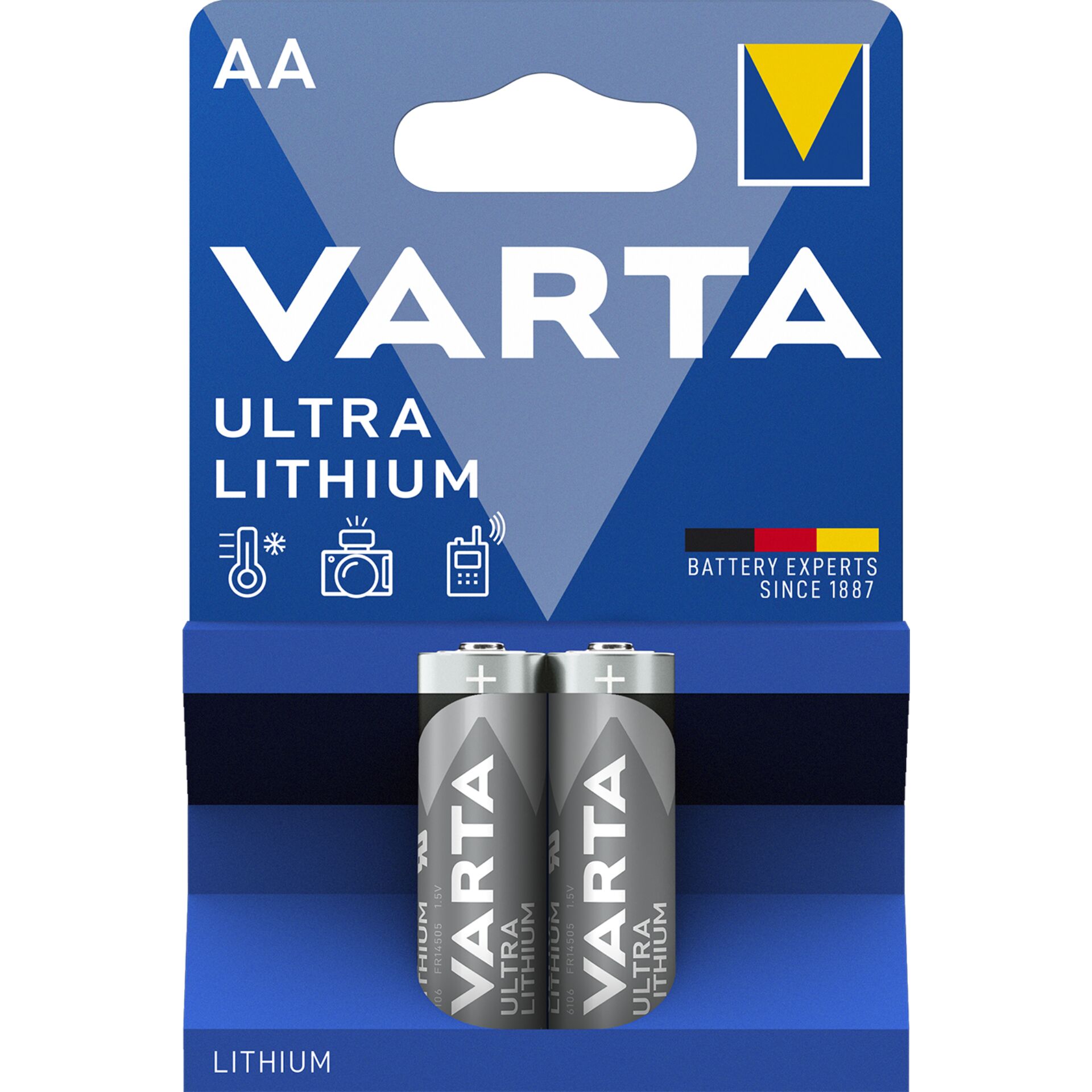 1x2 Varta Ultra Lithium Mignon  AA LR 6