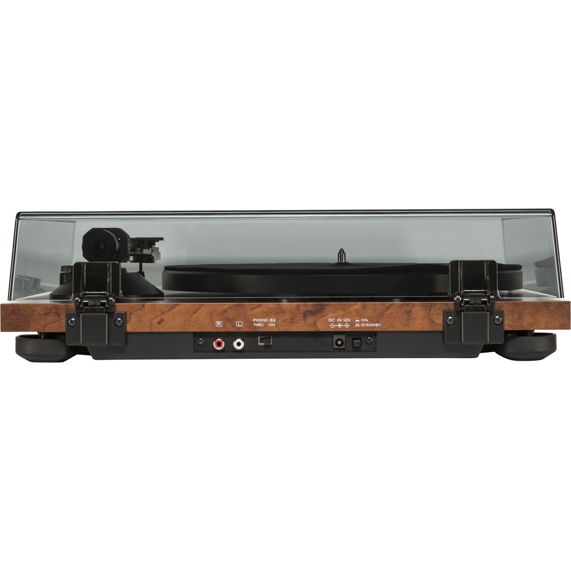 Plattenspieler, Turntable, Holzoptik, Kassette, Anschlussbuchsen