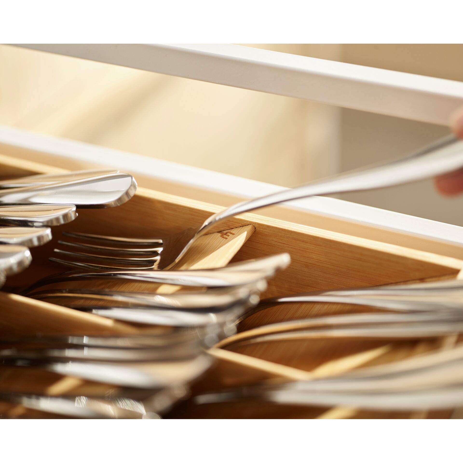 Besteck, Schublade, Löffel, Gabel, Person