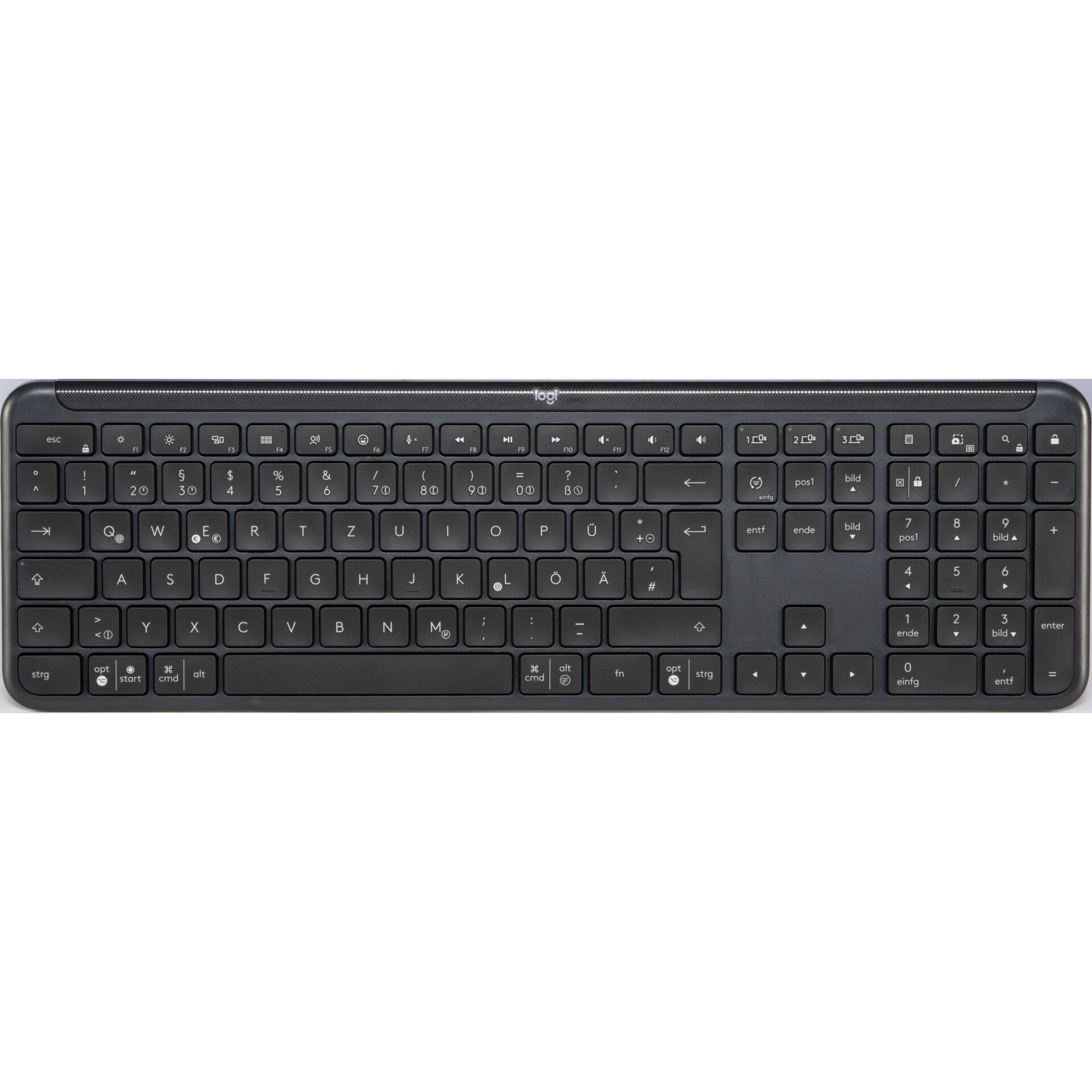 Tastatur, Schwarz, Deutsches Layout, Nummernblock, Multimedia-Tasten
