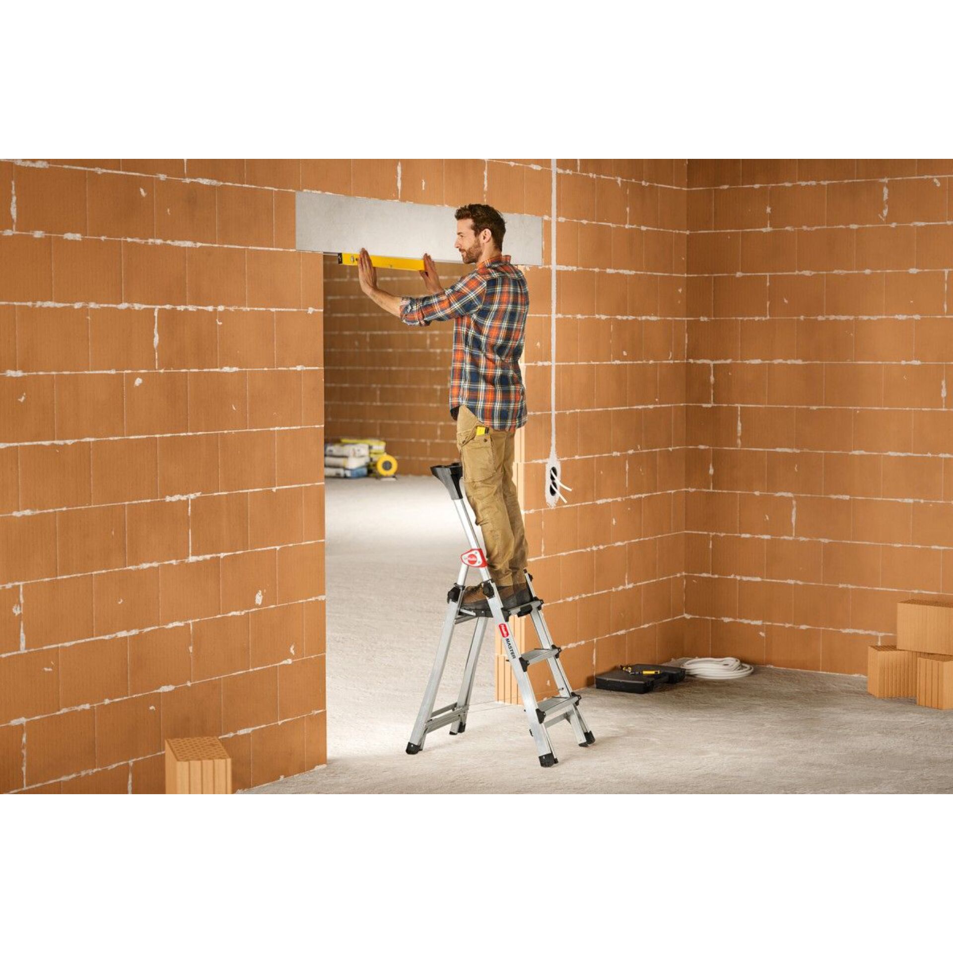 Leiter, Schrauben, Baustelle, Wandbau, Werkzeug