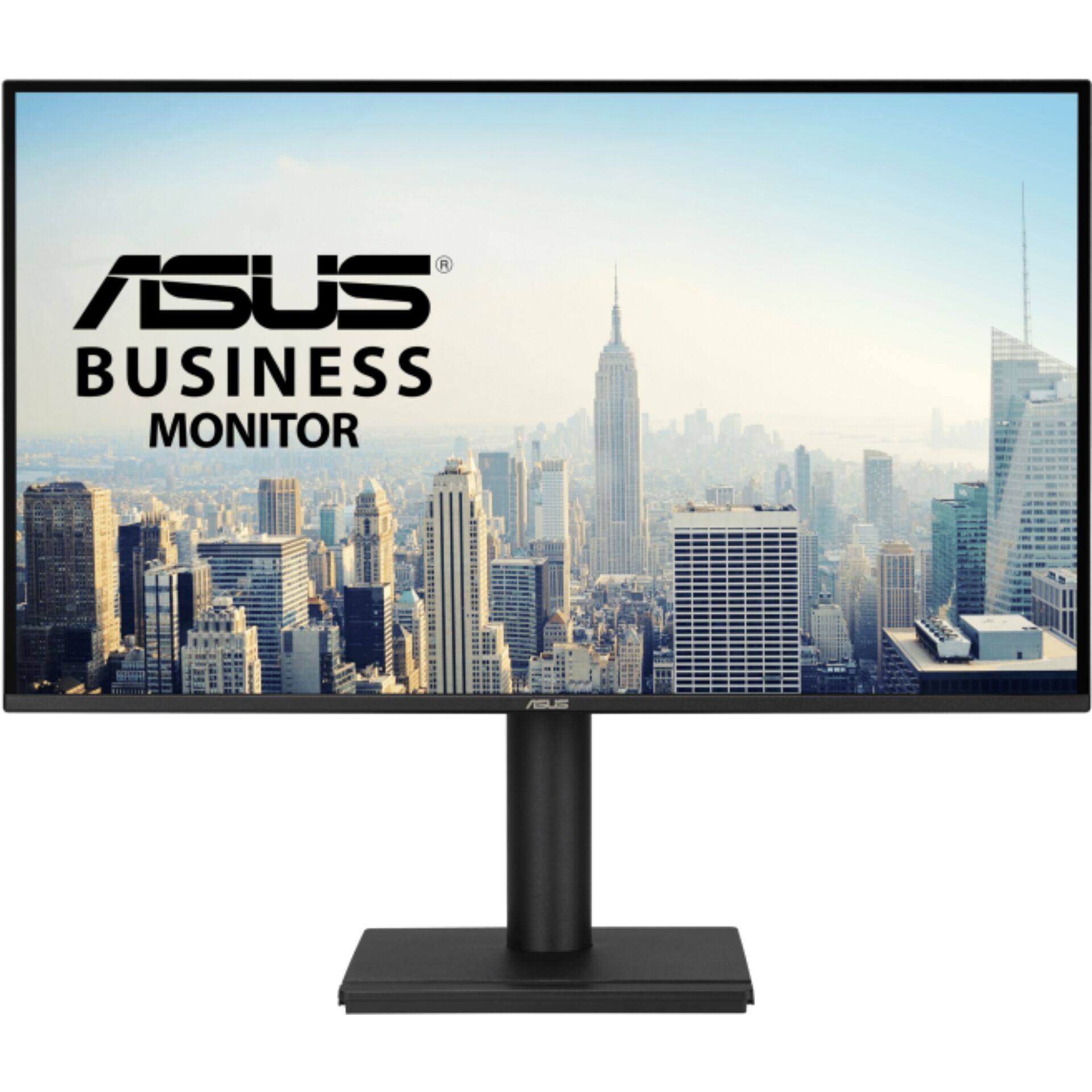 Business-Monitor, Flachbildschirm, schwarzes Gehäuse, breites Display, Standfuß