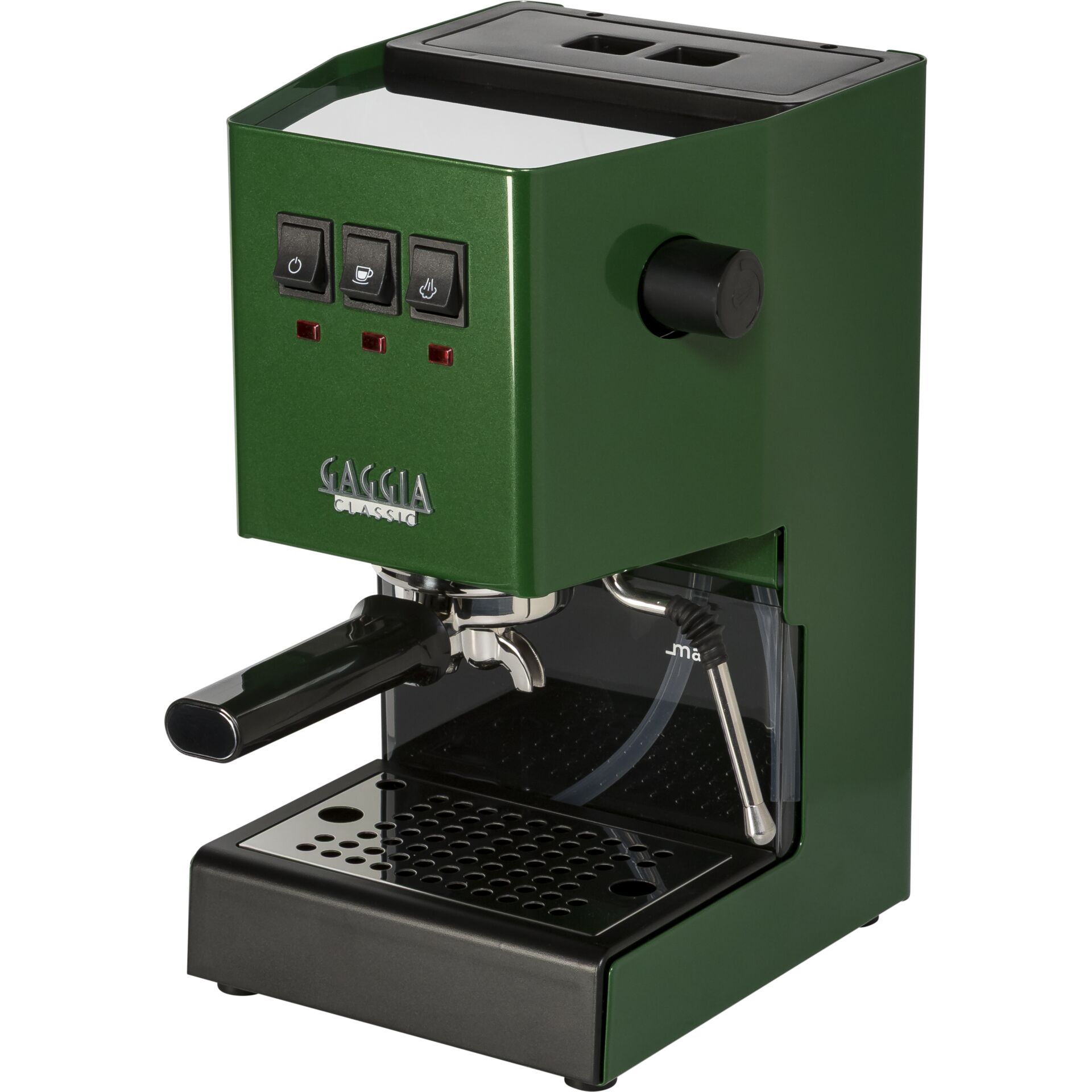 Espressomaschine, Kaffeemaschine, grün, Portafilter, Tassenmaß