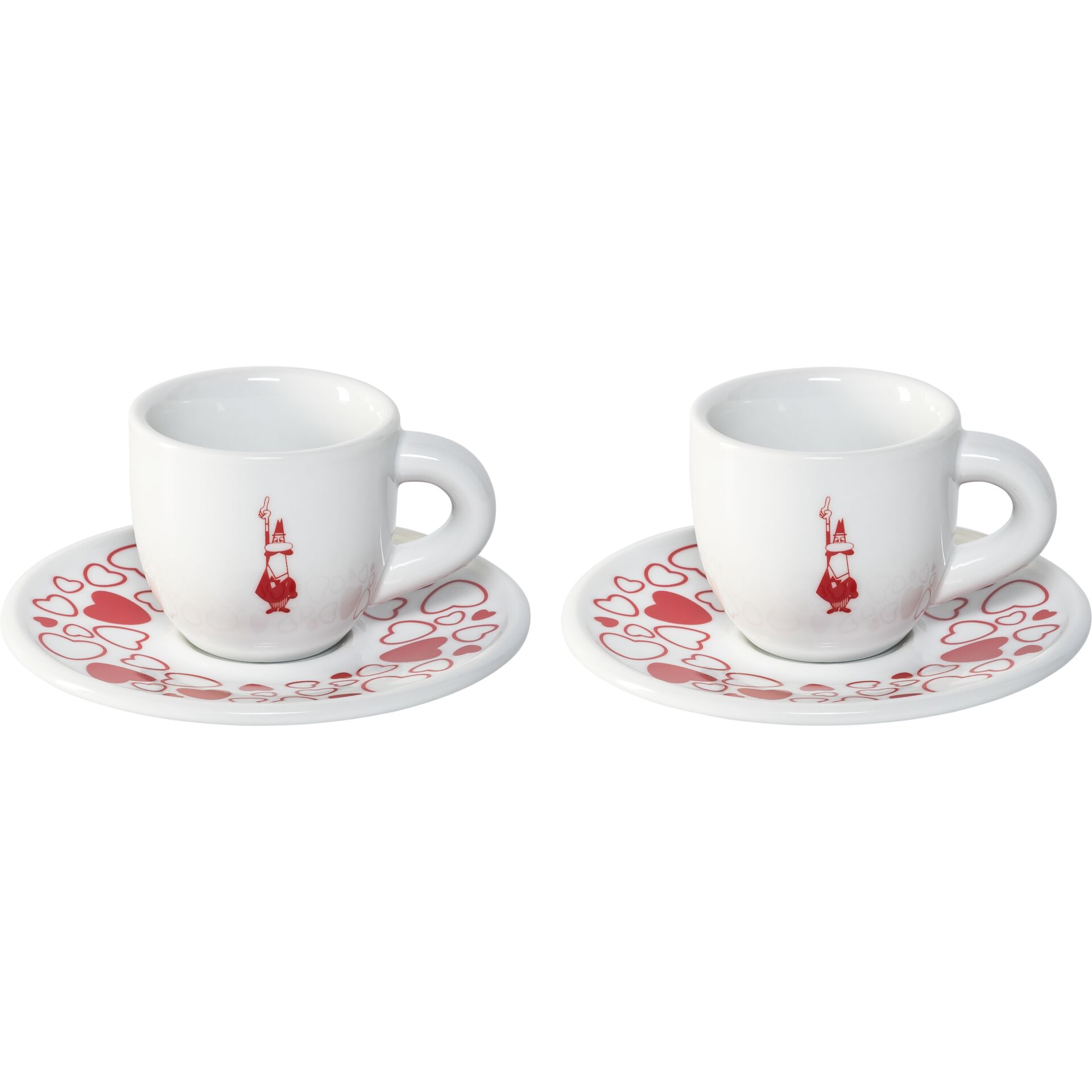 Tasse, Kaffeetasse, Porzellan, Herzmotiv, Doppelset