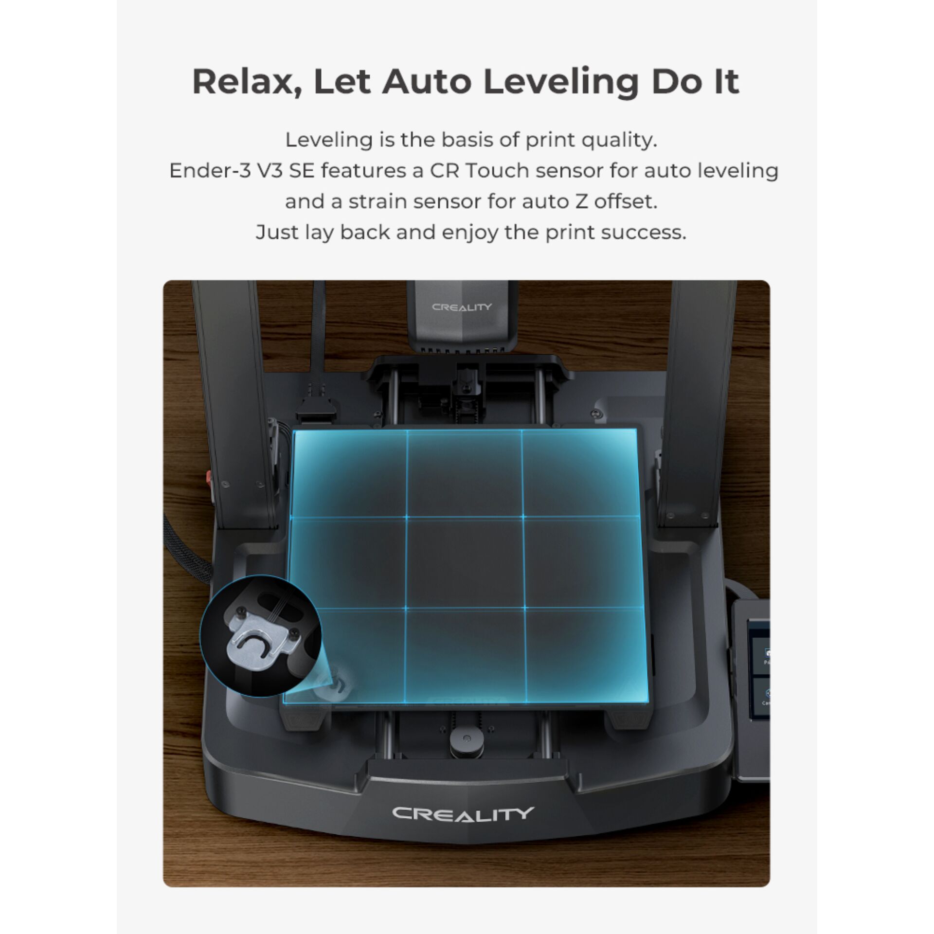 3D-Drucker, Autoleveling, Build-Plate, CR-Touch, Creality