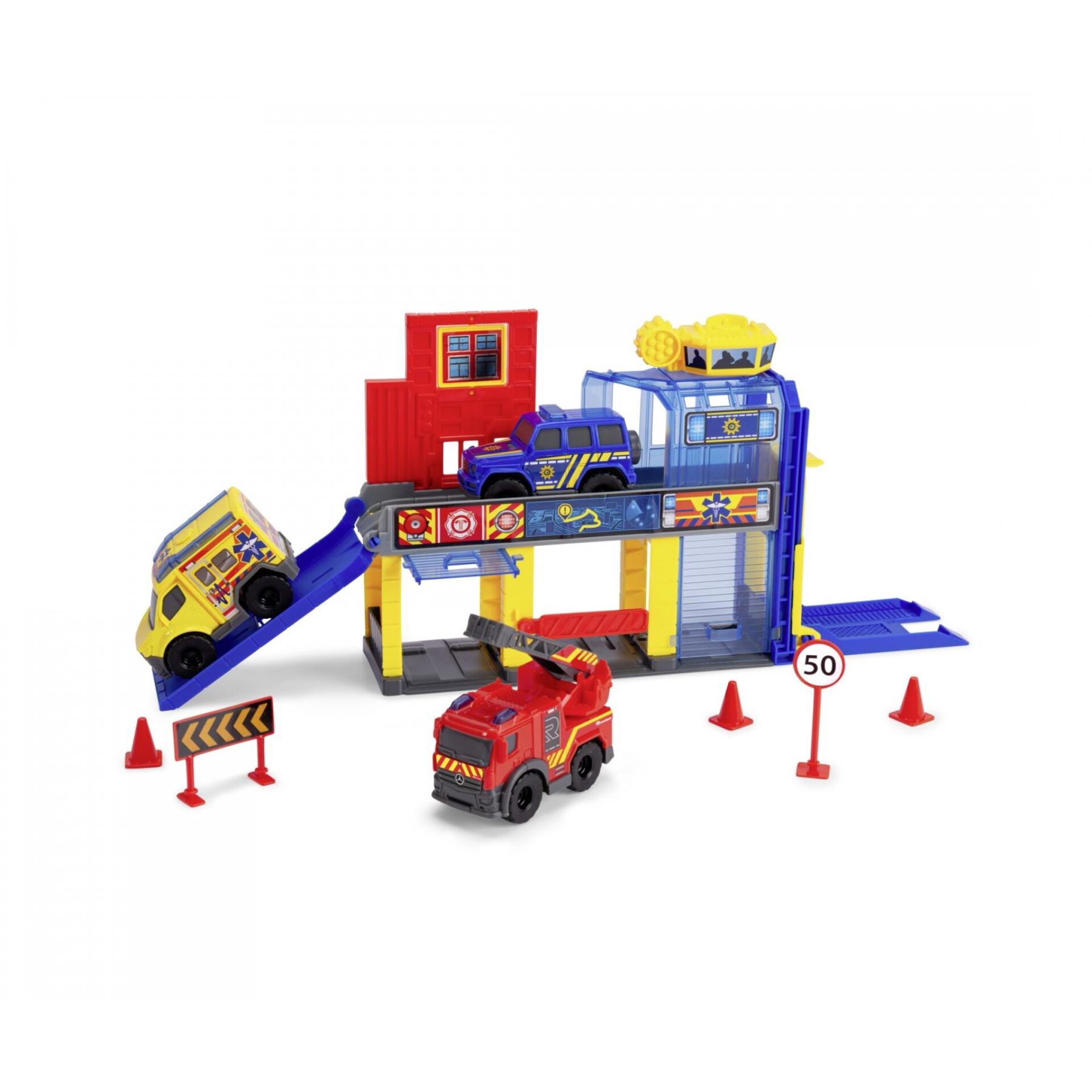 Spielzeugauto, Kletterbahn, Rettungswagen, Bausteinset, Kinderfahrzeug