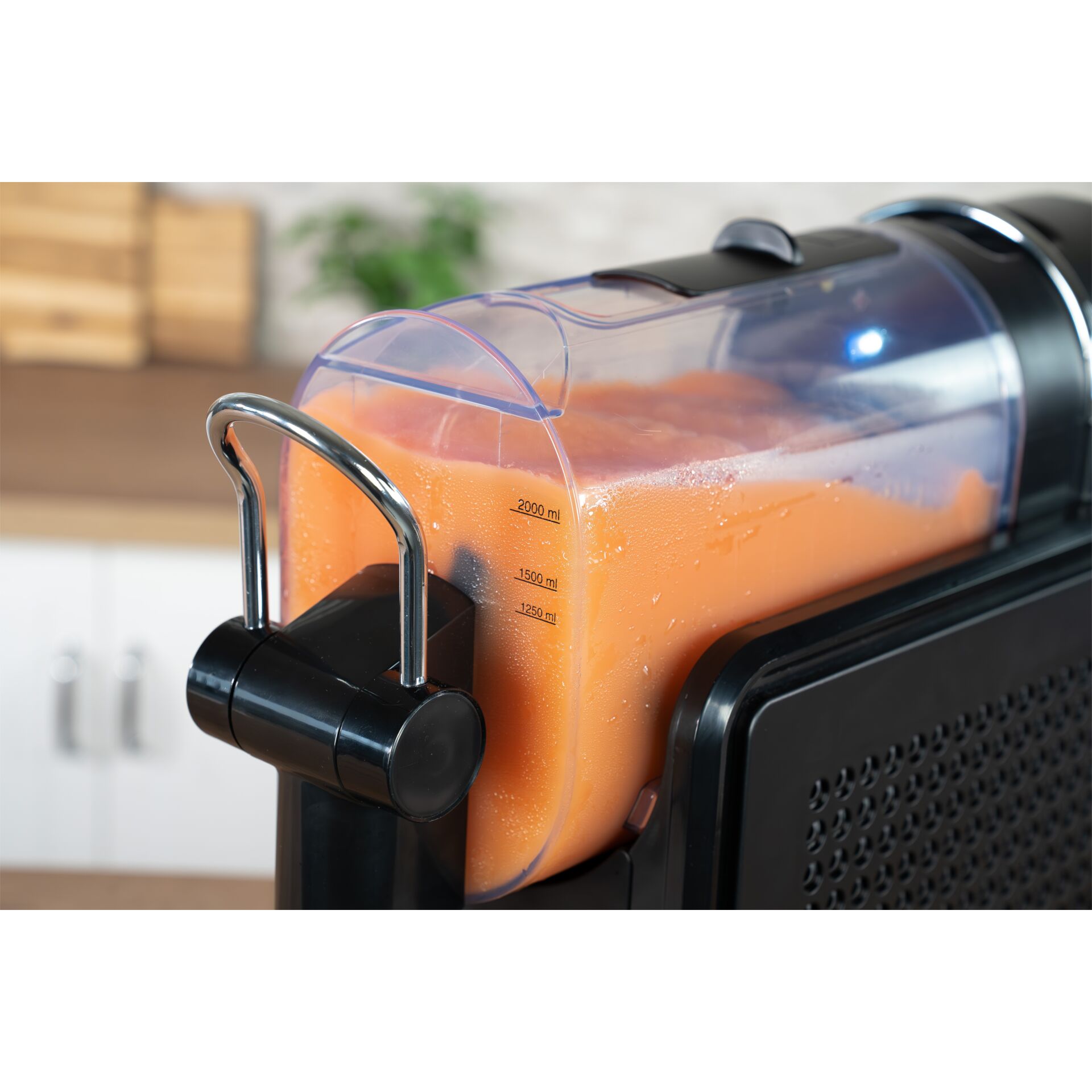  Saftmaschine, Fruchtpresse?, Kaltgepresst?, Orangensaft, Kühler Knopf