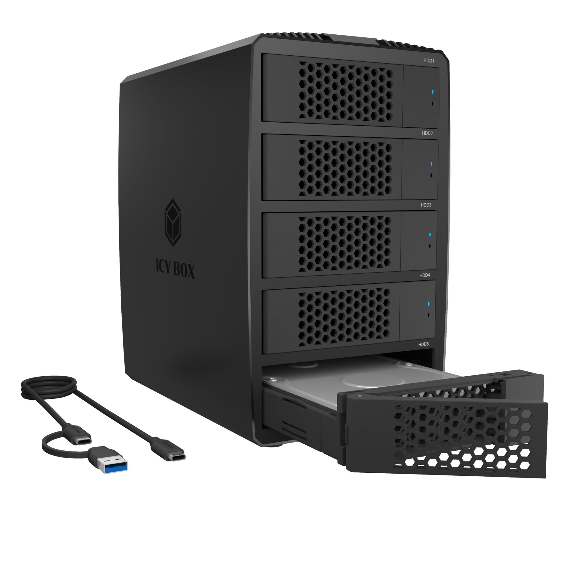 NAS, 4-Bay, HDD, externe Festplatte, USB-A Kabel
