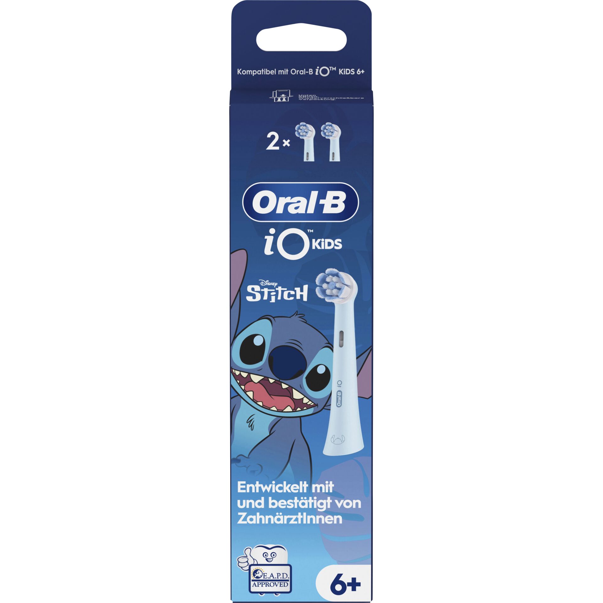 zahnputzset, kinderzahnbürste, zahnputzgerät, stitch thema, blue packaging