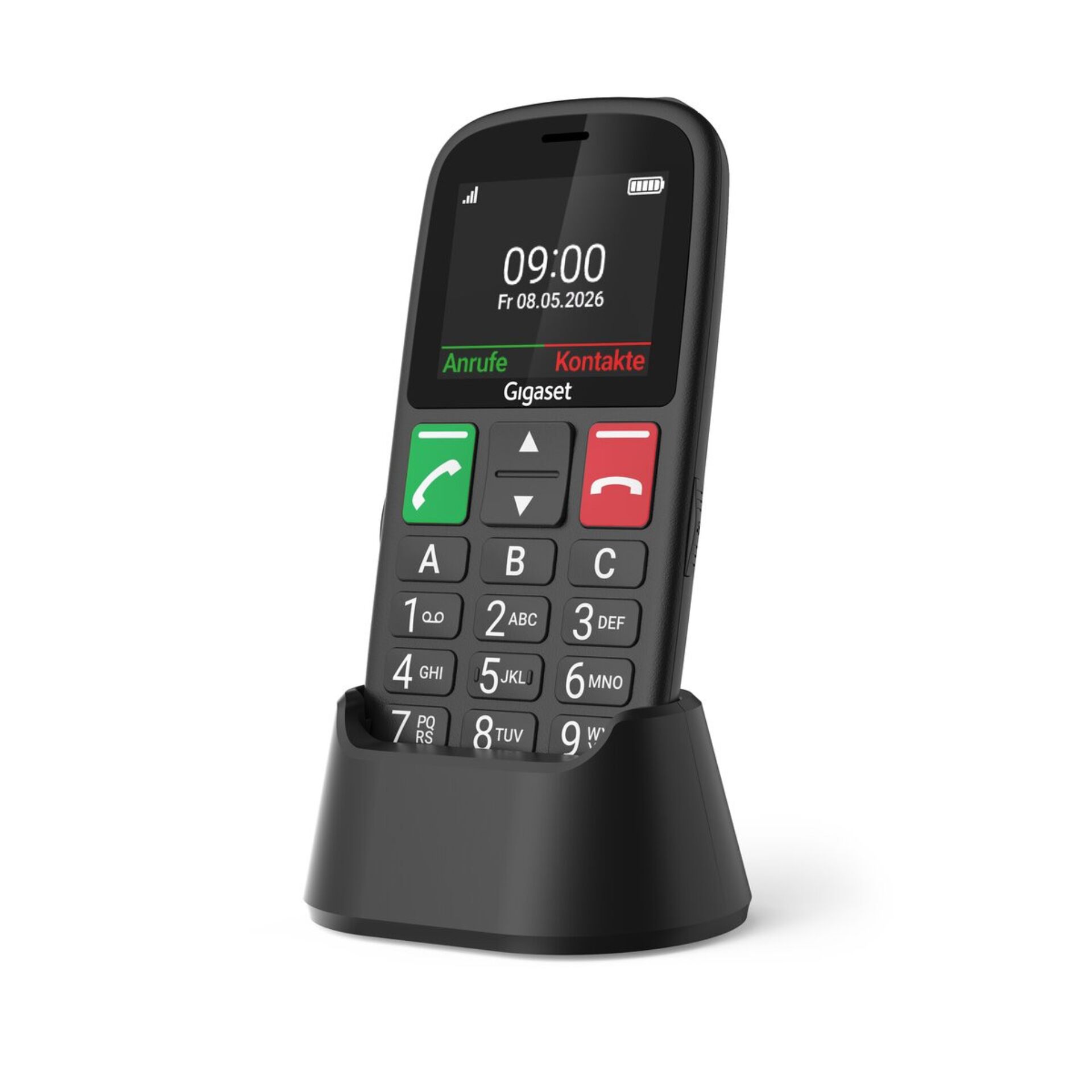 Mobiltelefon, Gigaset, Dreitujeder, LED-Display, Ladeschale