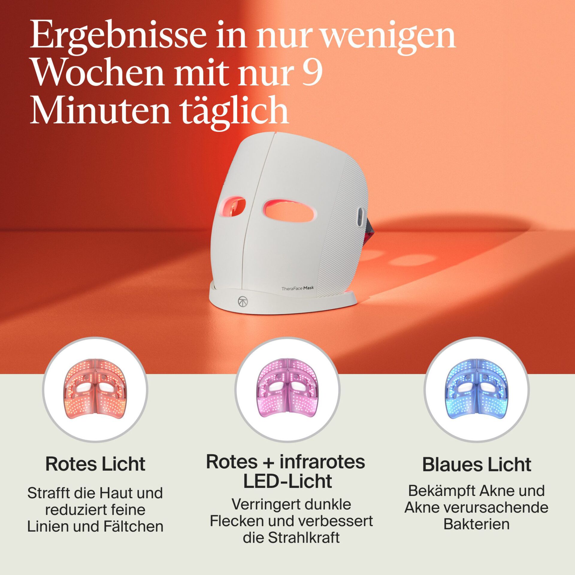 Maske, LED-Licht, Rotes Licht, Infrarot-Licht, Gesichtsschutz