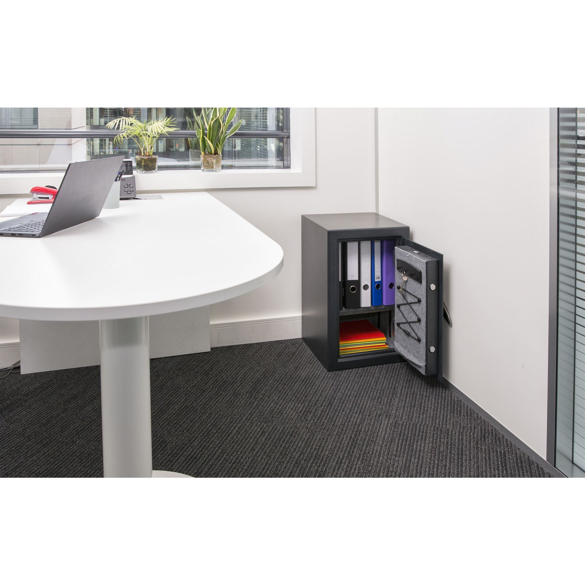 Moebel, Tabelle, Schreibtisch, Laptop, Pflanze