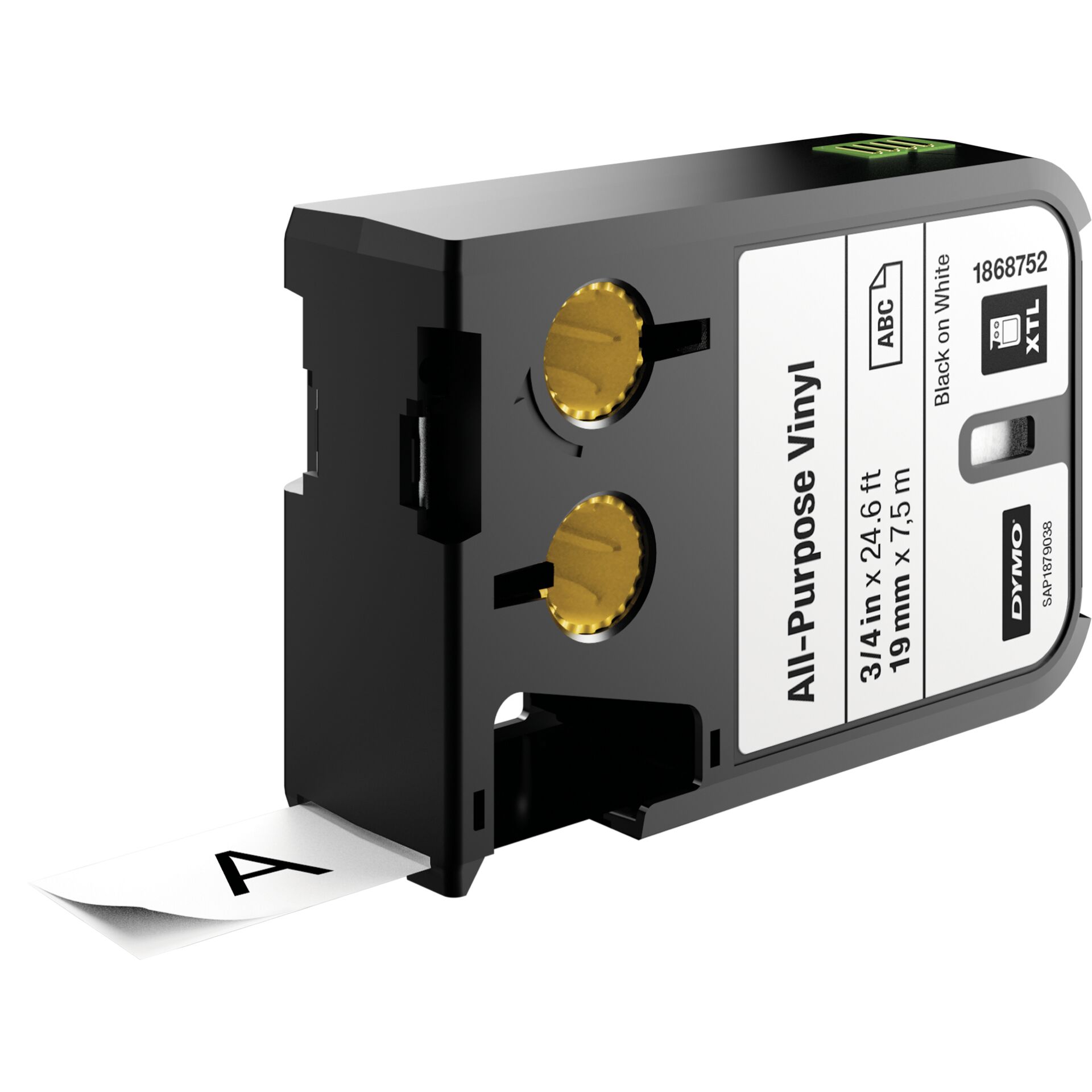Dymo XTL Schriftband Vinyl perm.  19 mm x 7 m schwarz auf weiß