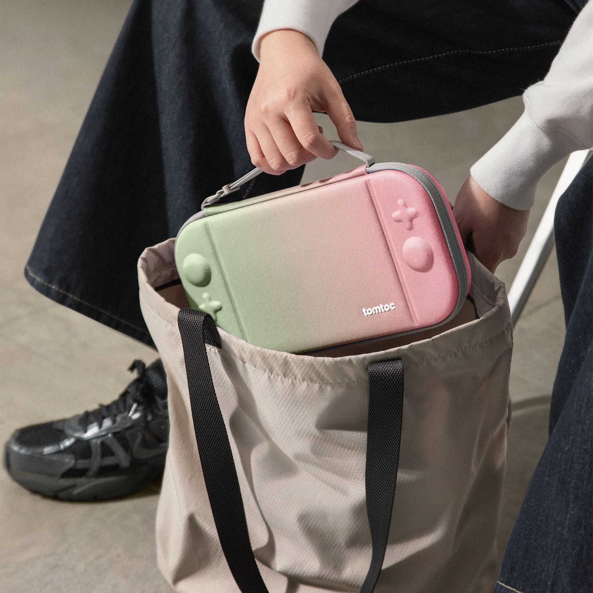 Tasche, Kamera-Case, Pastell-Gradient, Nylon-Case, Tomtoc