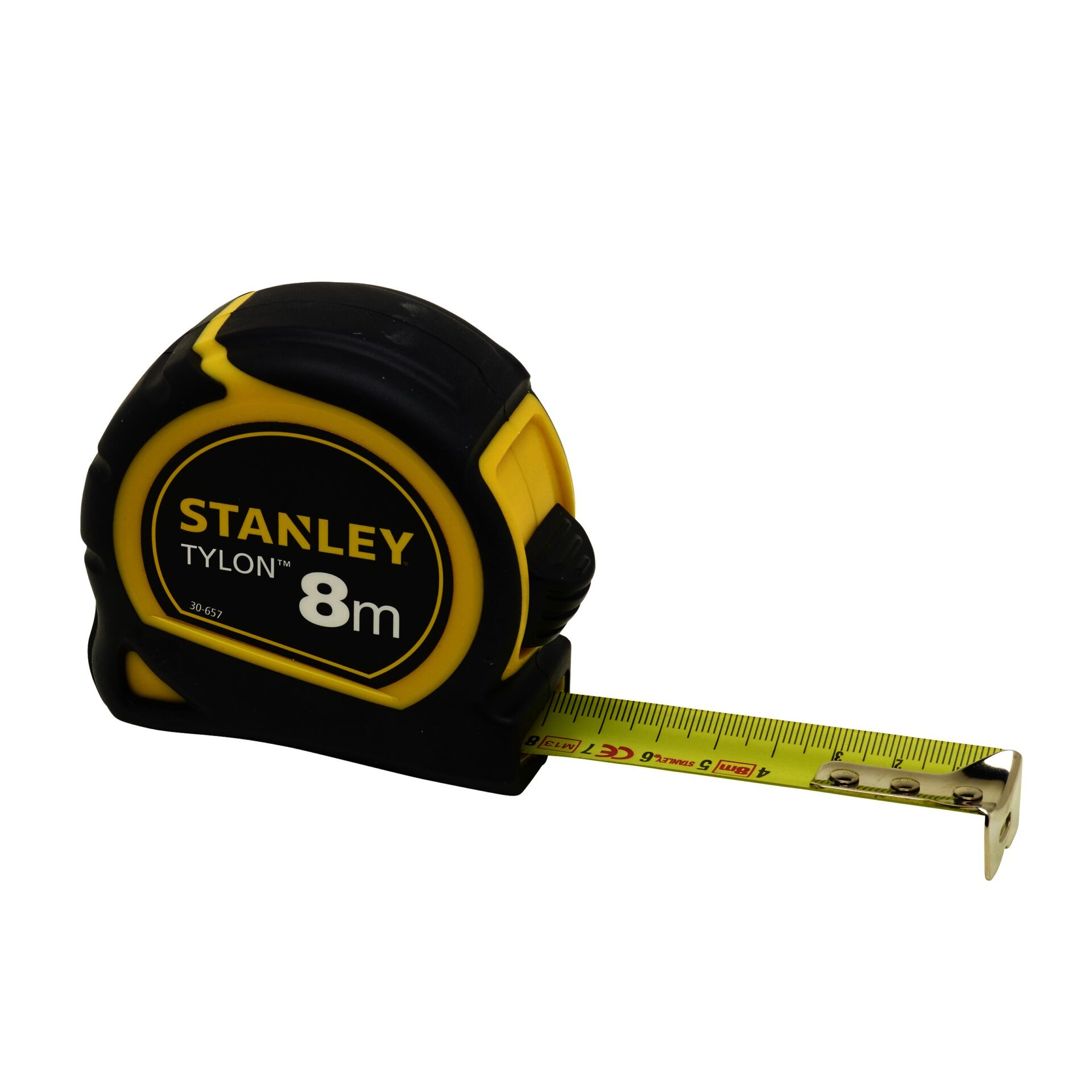 Taschenmaßband, Maßband, 8 m, Stahl/Material, gelb-schwarz