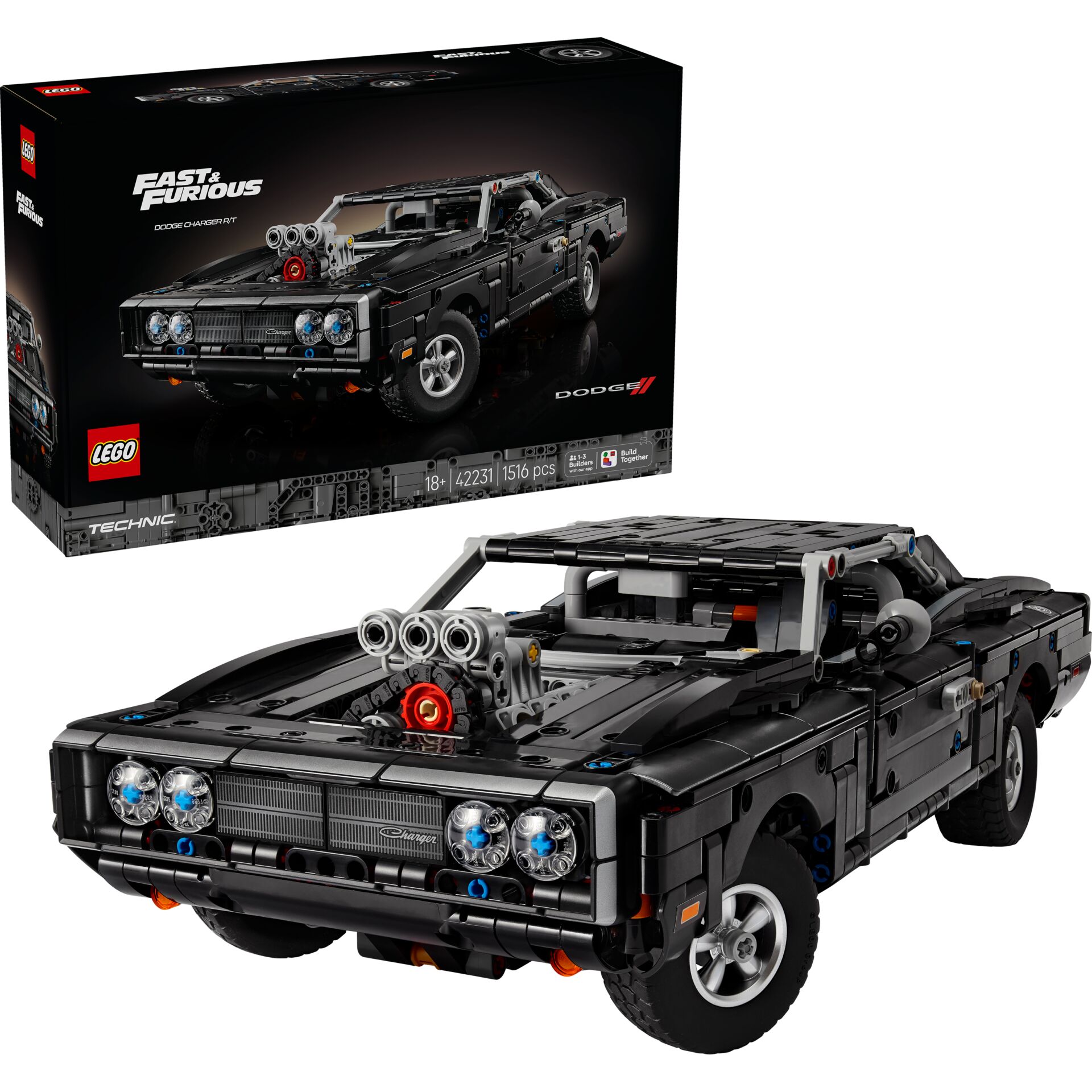 LEGO, Technic, Dodge Charger RT, Modellauto, Schwarz